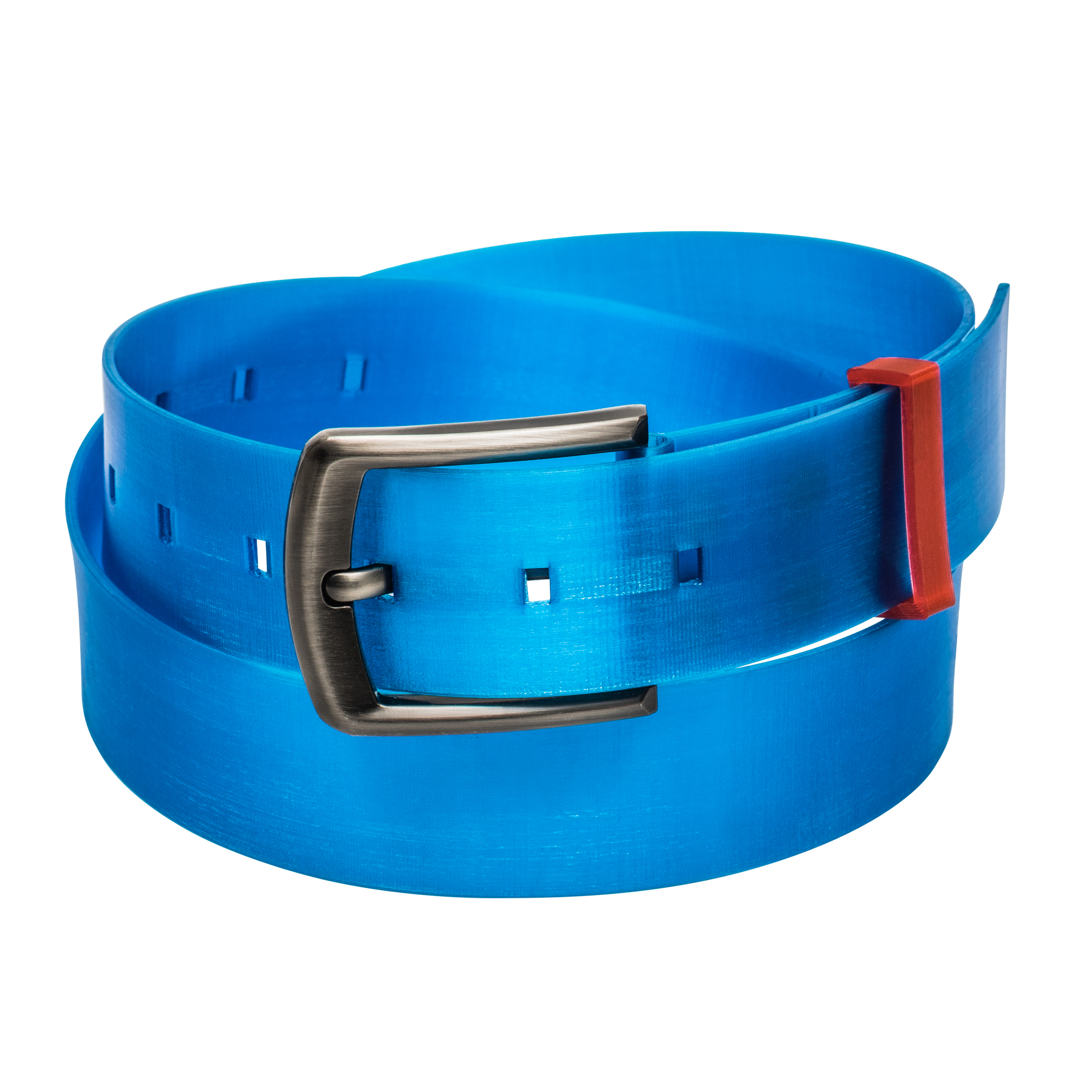 A stylish 3D Printed Belt made from ethically sourced polyurethane, showcasing its minimalist design and durable construction.