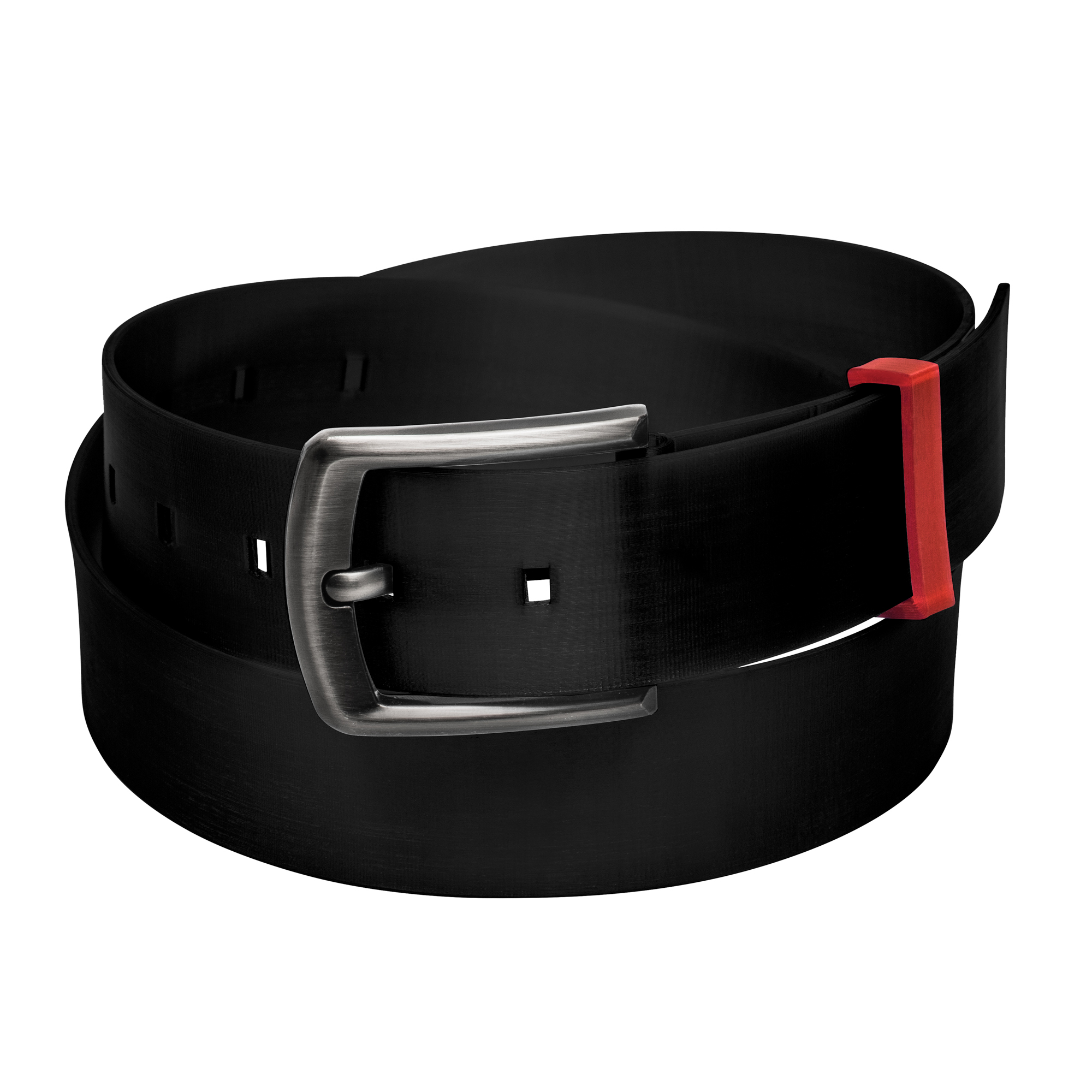 A stylish 3D Printed Belt made from ethically sourced polyurethane, showcasing its minimalist design and durable construction.