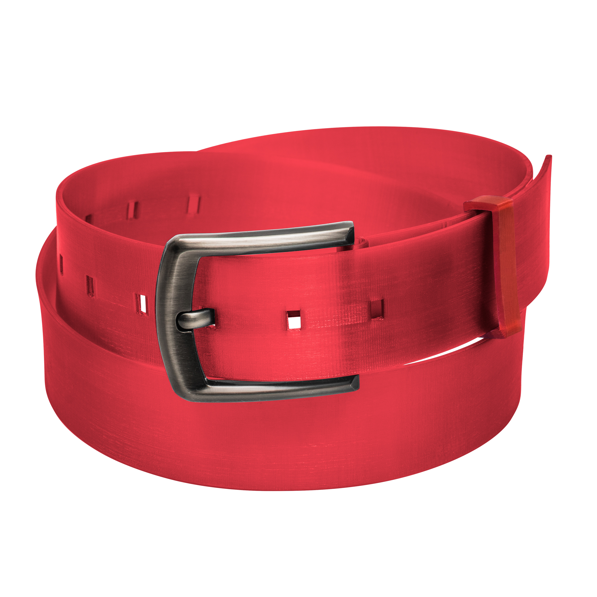 A stylish 3D Printed Belt made from ethically sourced polyurethane, showcasing its minimalist design and durable construction.