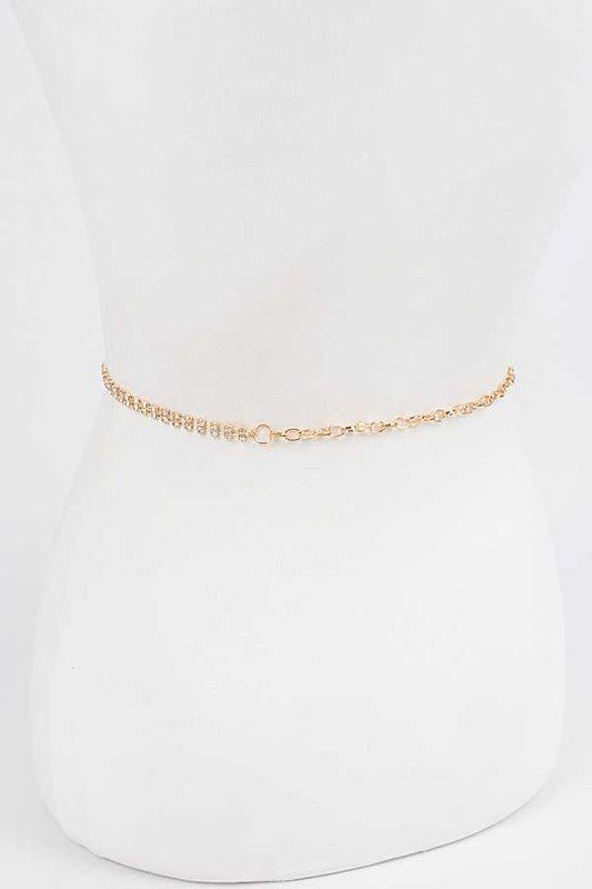 Main CG Logo Rhinestone Dainty Chain Belt image