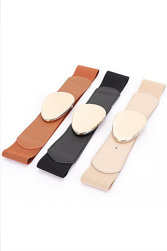 Main Shiny Buckle Classy Elastic Fashion Belt image
