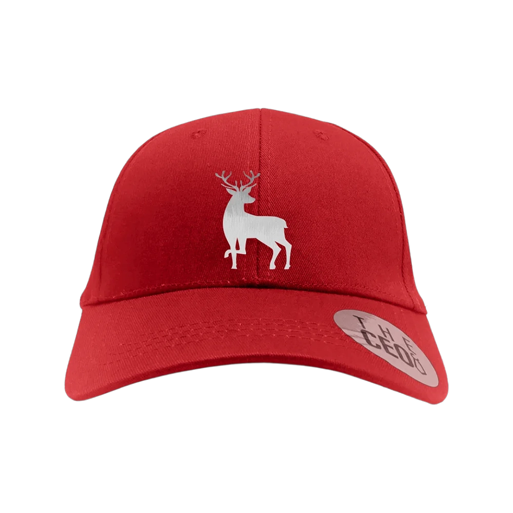 Deer Color 2 Embroidered Baseball Hat featuring a unique deer design, made from 100% cotton with a snapback closure.