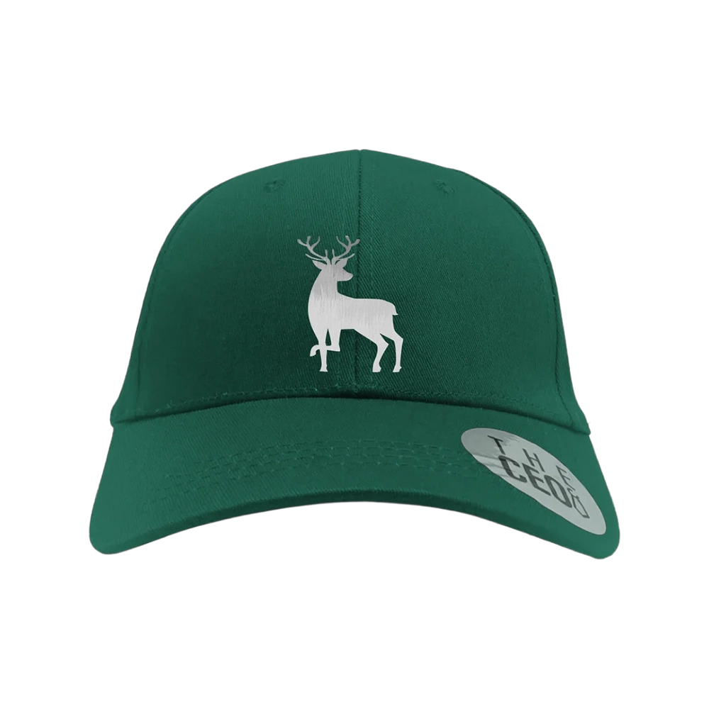 Deer Color 2 Embroidered Baseball Hat featuring a unique deer design, made from 100% cotton with a snapback closure.