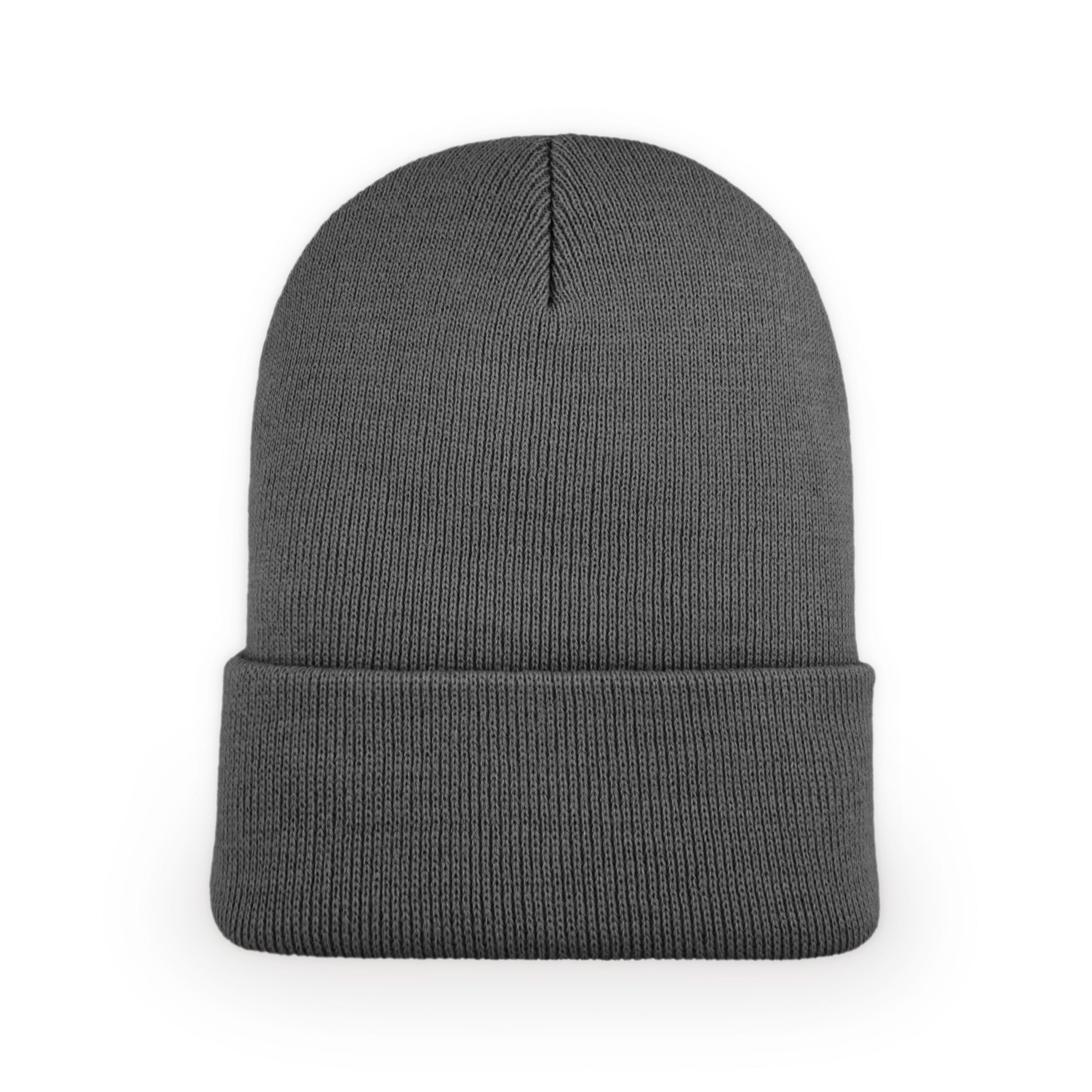 Essential Skull Beanie in black with adjustable fit and front bill for comfort and style.