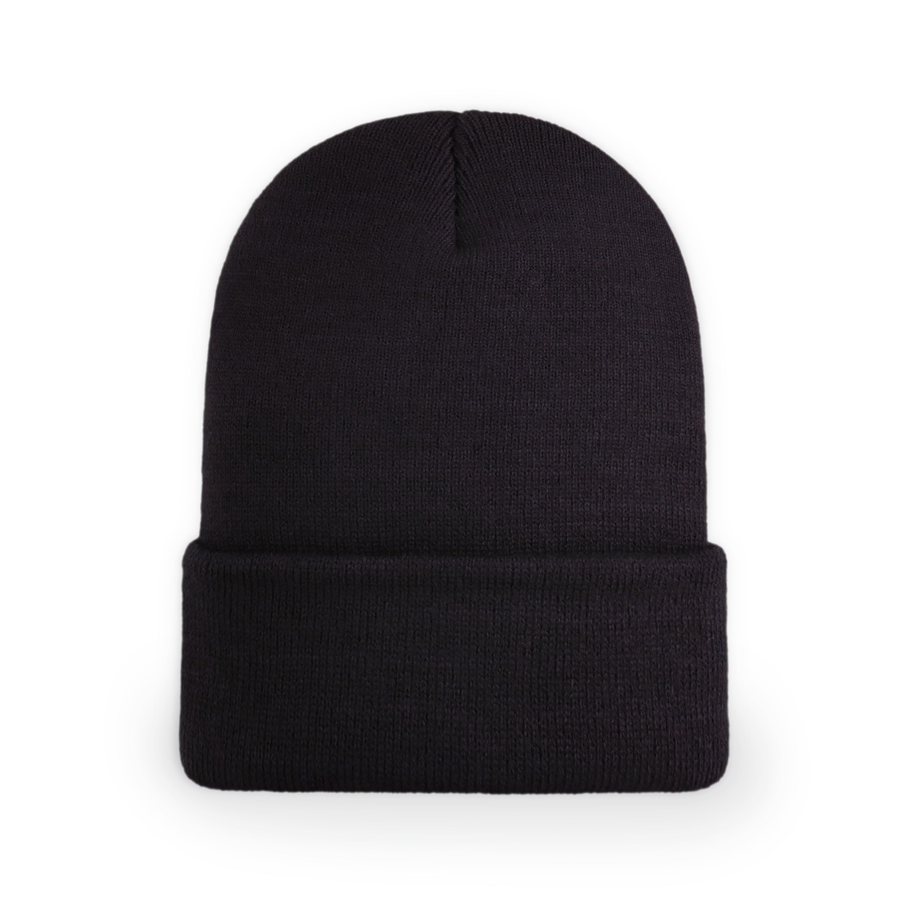 Essential Skull Beanie in black with adjustable fit and front bill for comfort and style.