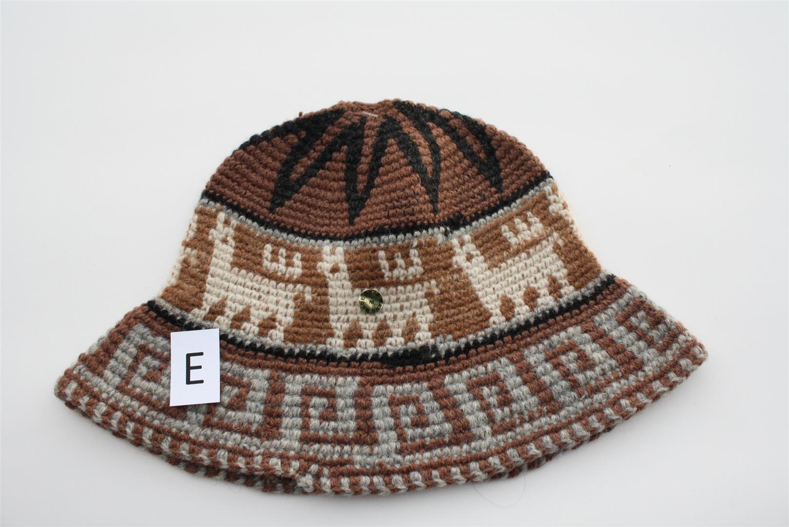 Hand Crochet Roll Up Rustic Alpaca Hat featuring unique patterns and cute alpaca designs, handmade in Peru, warm and comfortable for all ages.