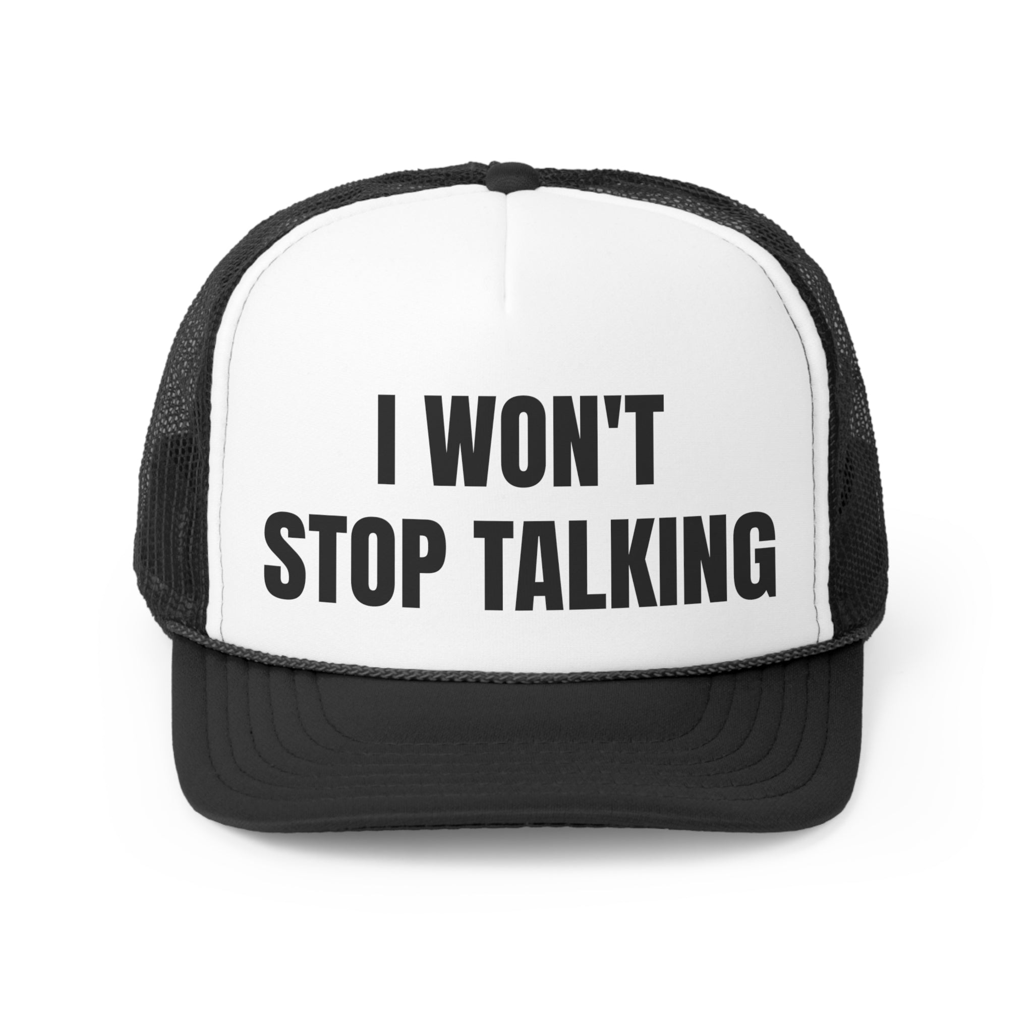 Main I Won't Stop Talking Funny Trucker Hat image