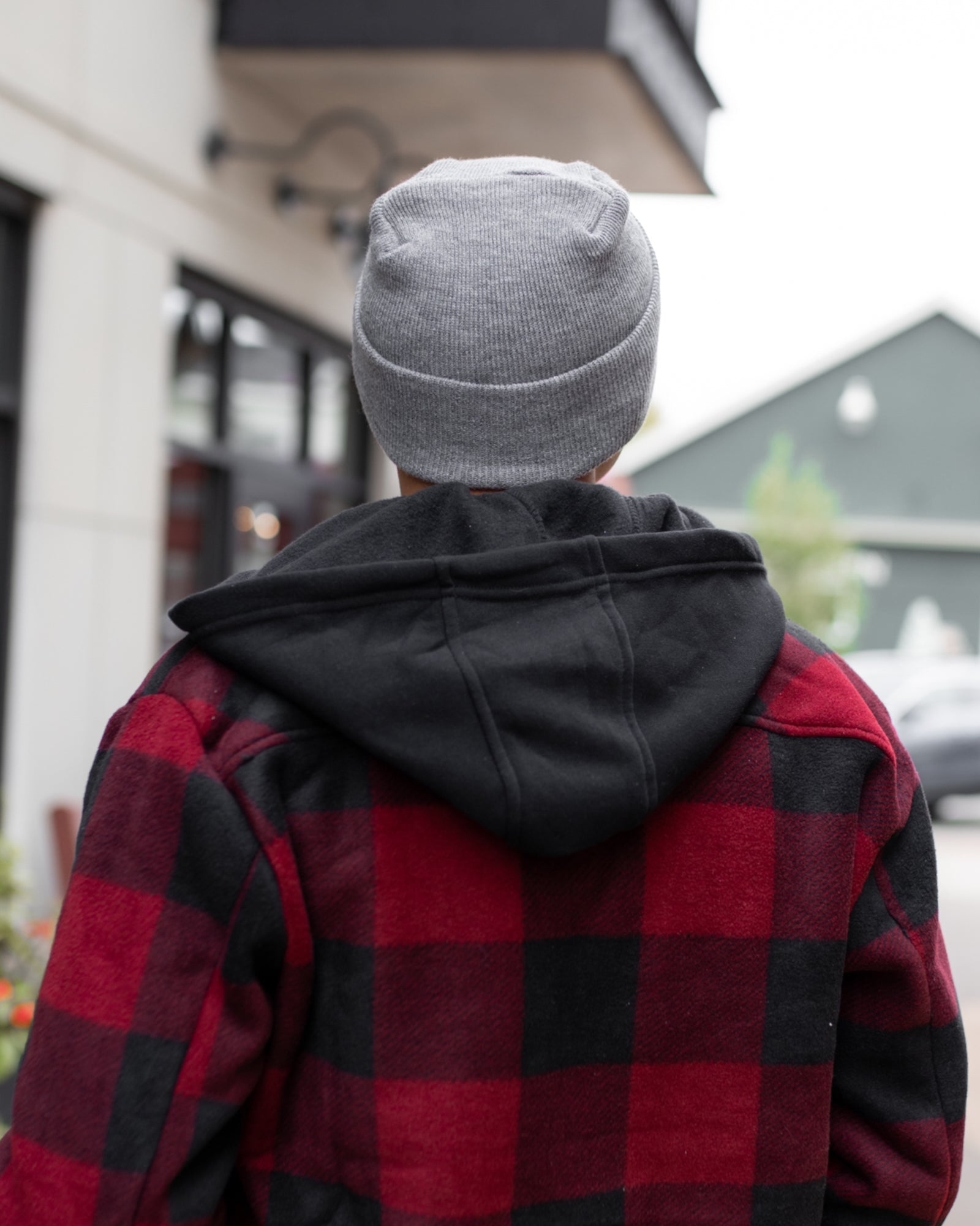 NEW HAAKWEAR Theta-Stitch Cuffed Beanie in Koala Gray, showcasing its unique design and comfortable fit.