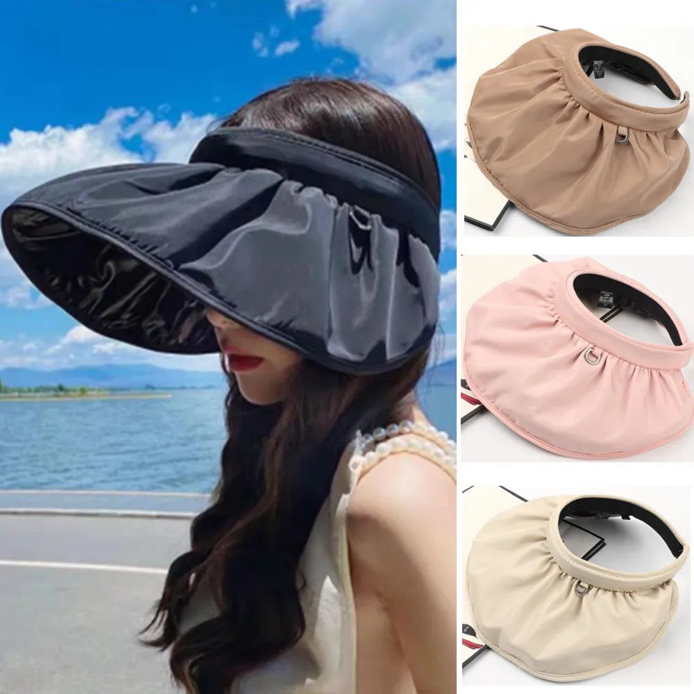 Soft Foldable Wide Brim Bucket Cap in various colors, showcasing its adjustable brim and stylish design, perfect for sun protection.