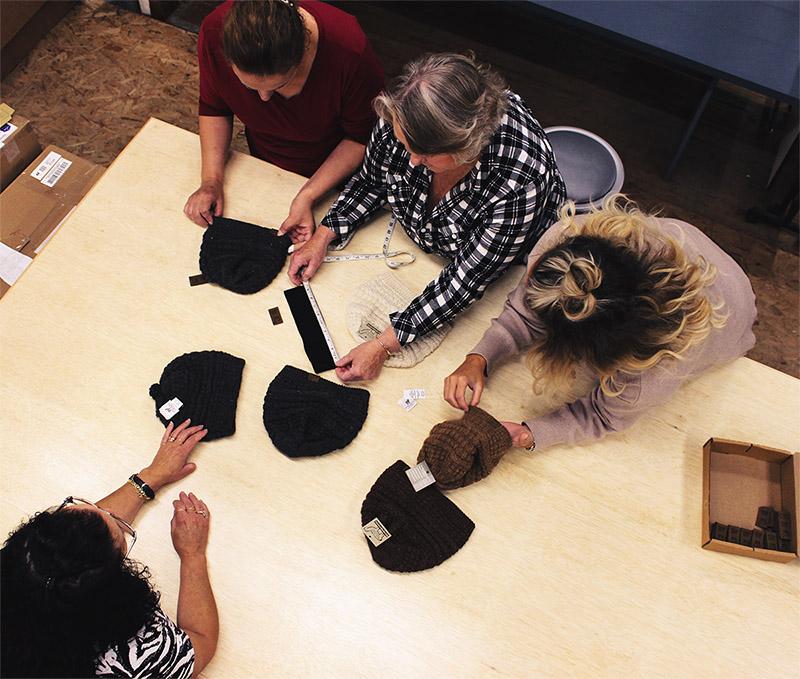 Textured Alpaca Slouch Beanie showcasing rib and cable knitting design, made from soft U.S. Grown Alpaca with microfleece lining for warmth.