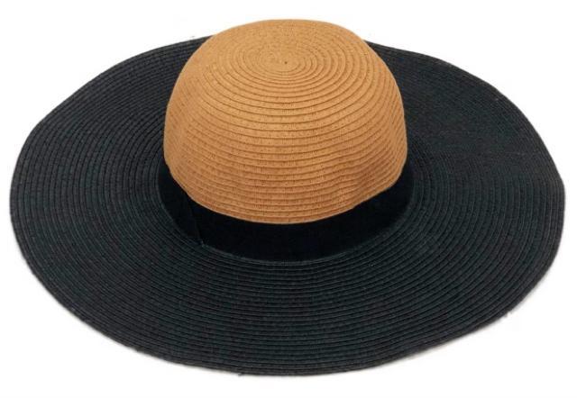Main Two Tone Black Large Brim Hat image