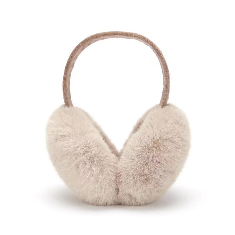 Winter plush earmuffs in solid colors, designed for warmth and style for men, women, and children.