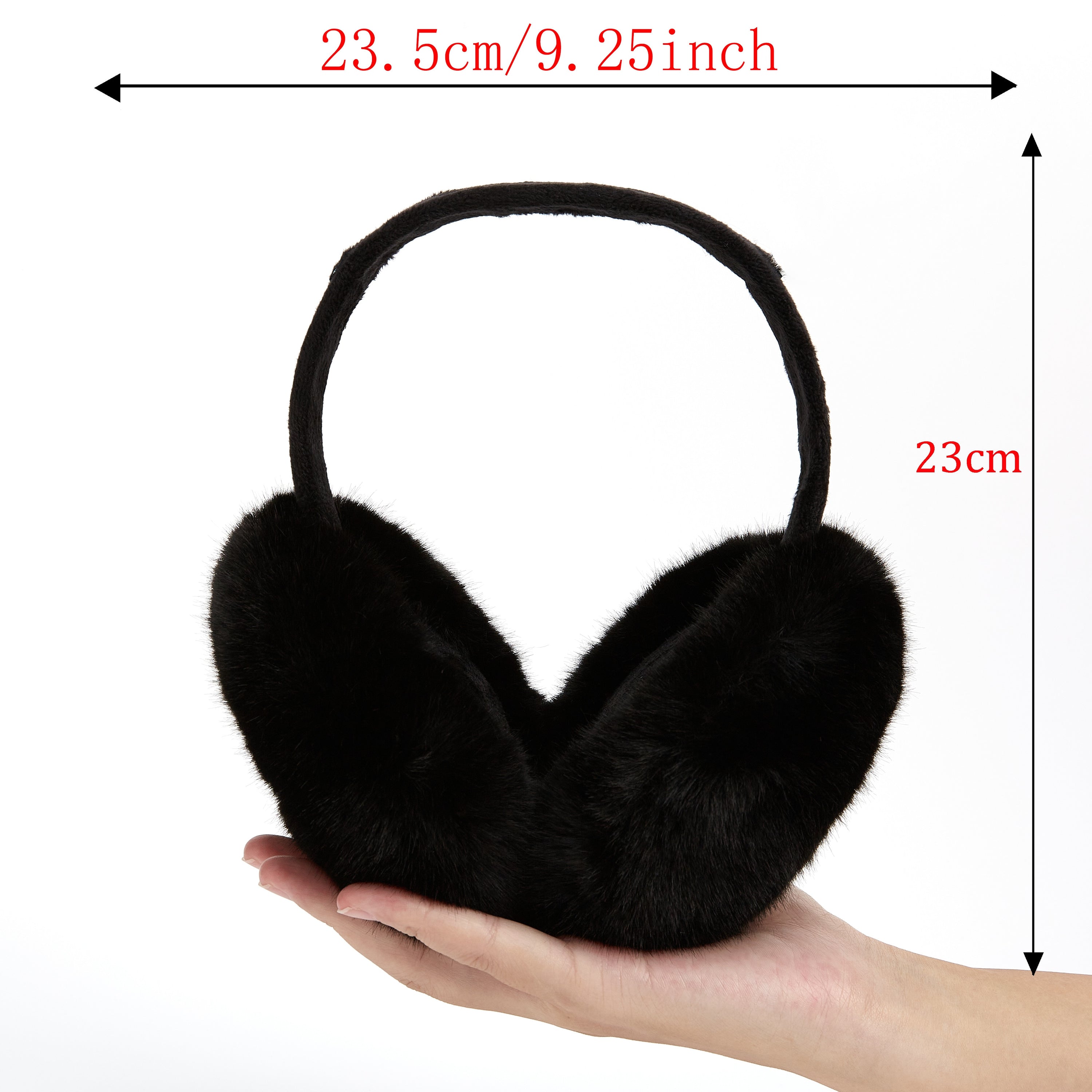 Winter plush earmuffs in solid colors, designed for warmth and style for men, women, and children.