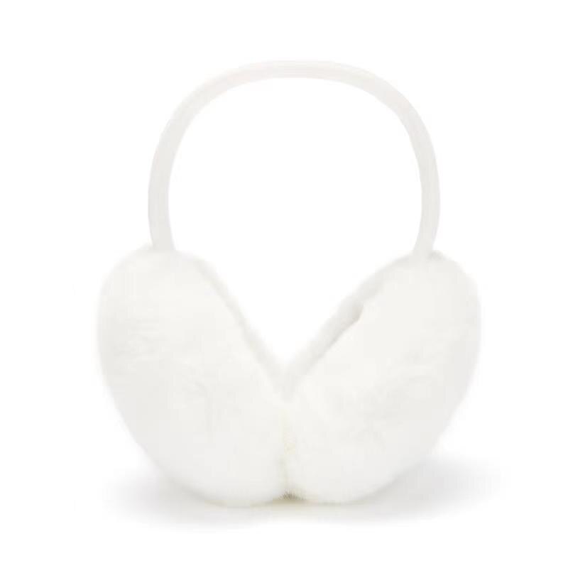Winter plush earmuffs in solid colors, designed for warmth and style for men, women, and children.