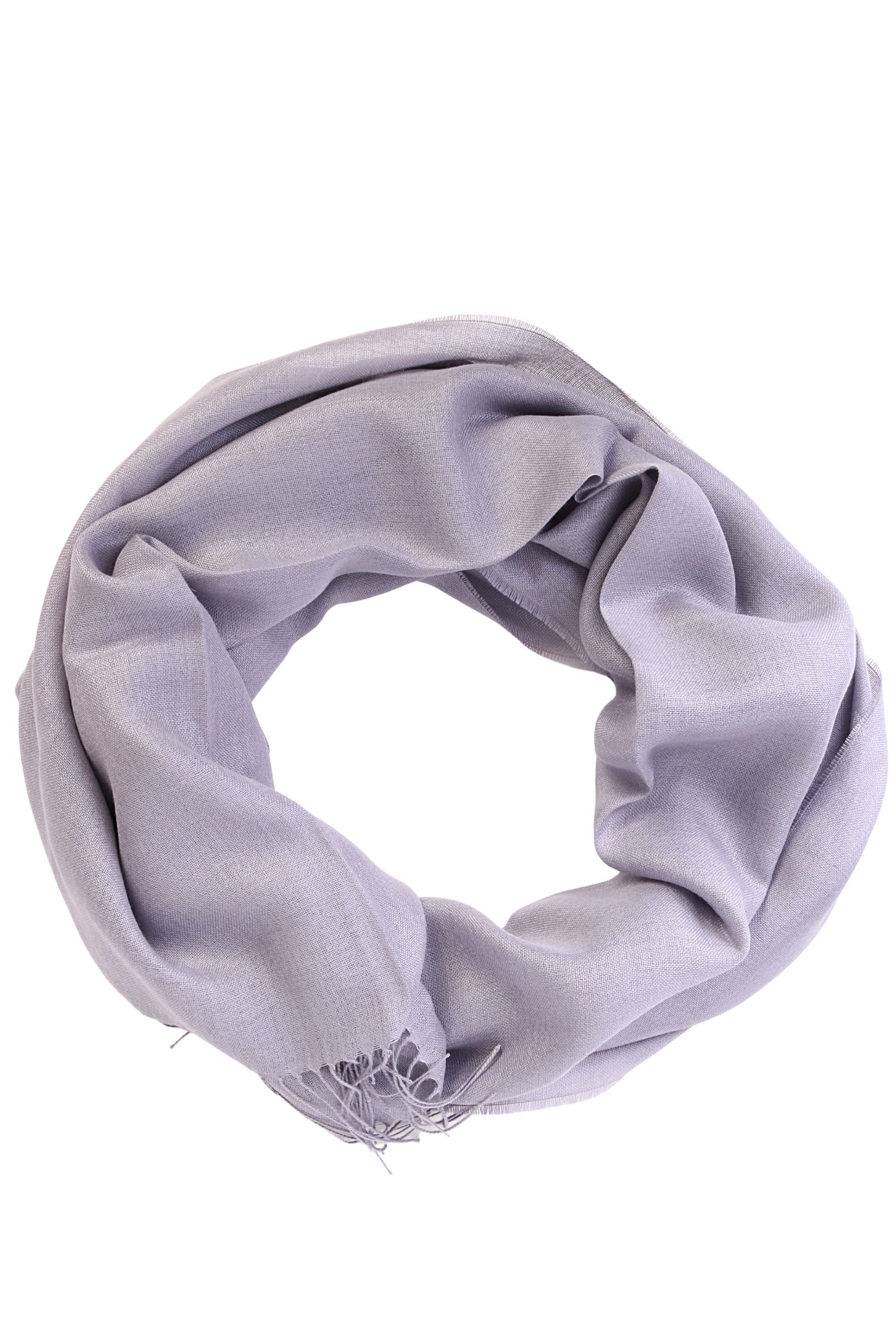 Luxurious purple grayish shawl made of 70% baby alpaca wool and 30% silk, showcasing its soft texture and elegant design.