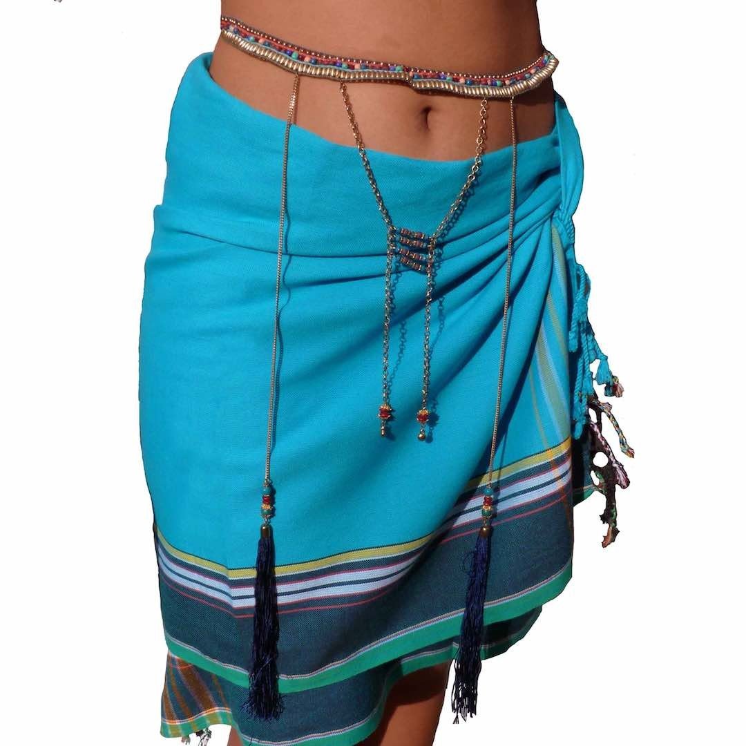 Main Cotton Handwoven Kikoi Wrap (Maasai Blue) image