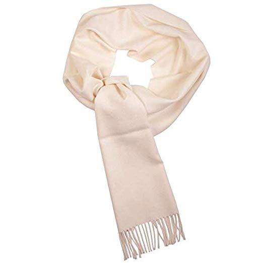 Luxurious white scarf made from 100% Super Royal Baby Alpaca wool, showcasing its soft texture and elegant design.