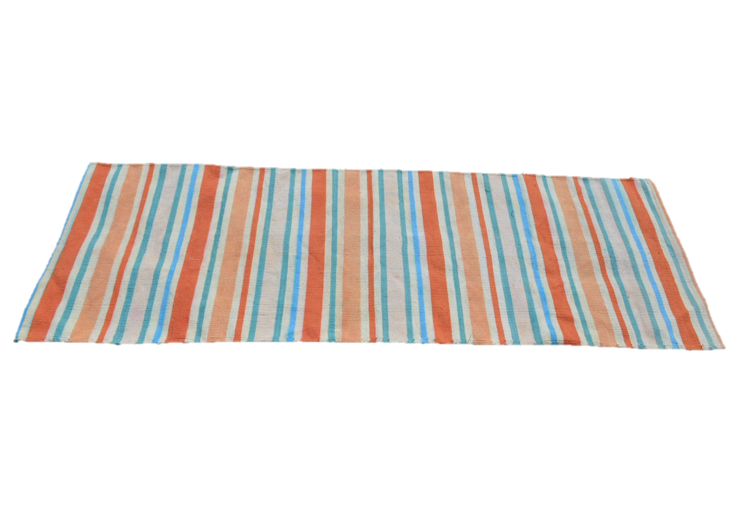 Handwoven cotton yoga rug featuring OM design, fringes, and vibrant colors, ideal for meditation and yoga practice.