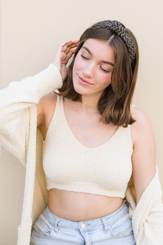 Larex Basketwoven Top Knot Headband featuring a stylish woven design in a comfortable fit.