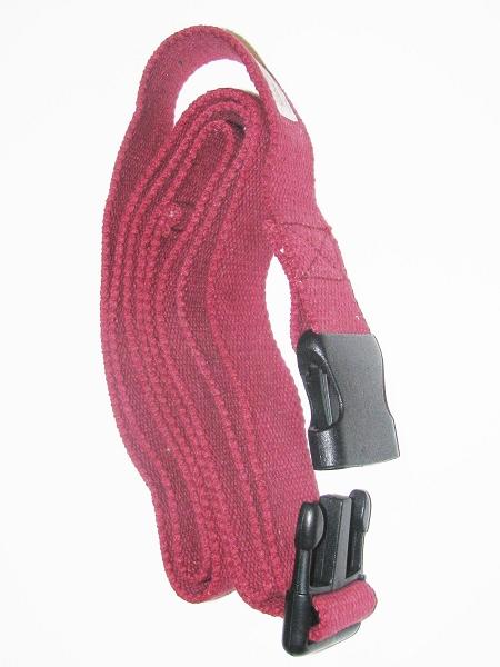OMsutra Yoga Strap in Pinch Quick Release style, 6 feet long, made from durable fabric, ideal for yoga practice.