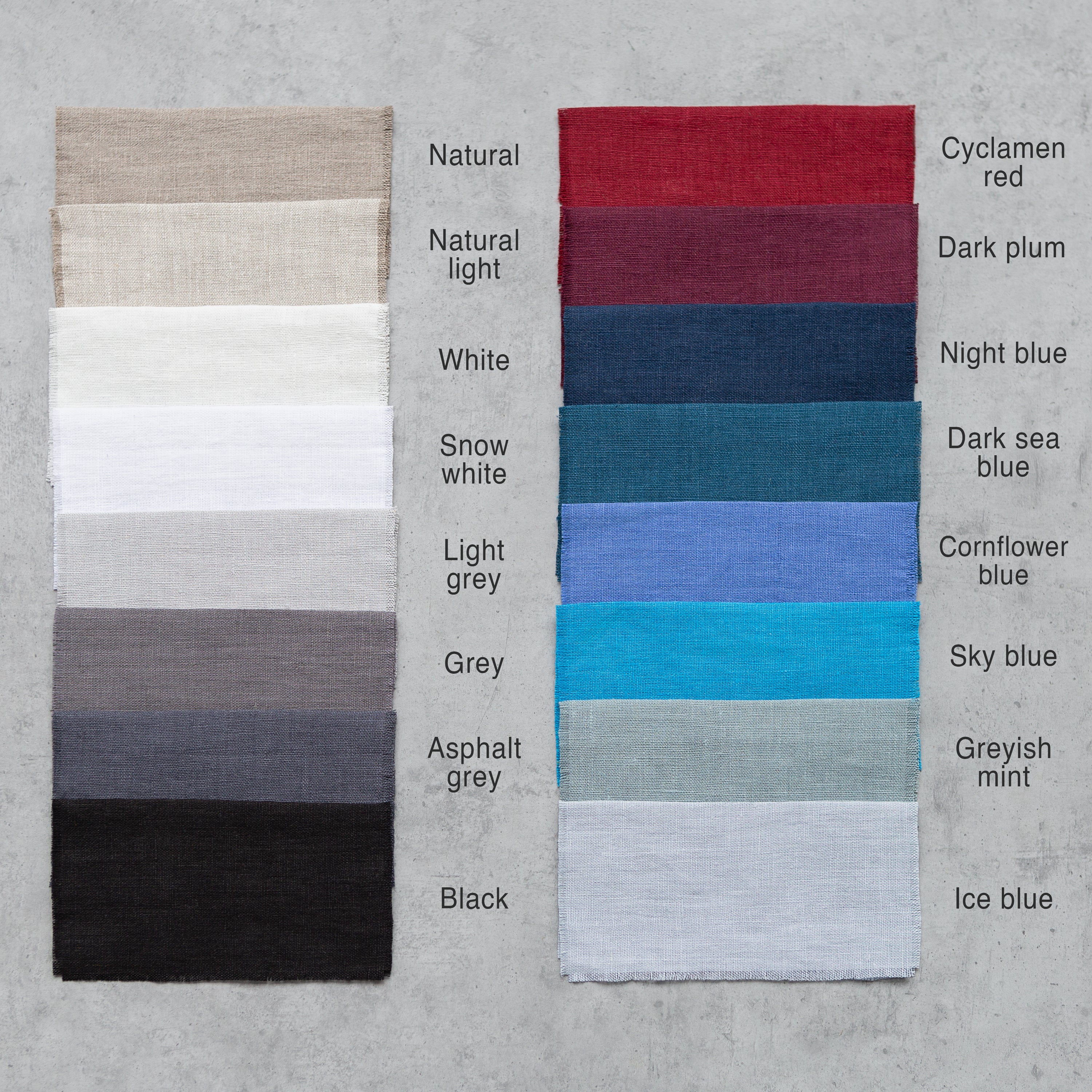 Sky Blue linen scarf made from 100% stonewashed linen, featuring a soft texture and available in two sizes with stylish hem or tassels.