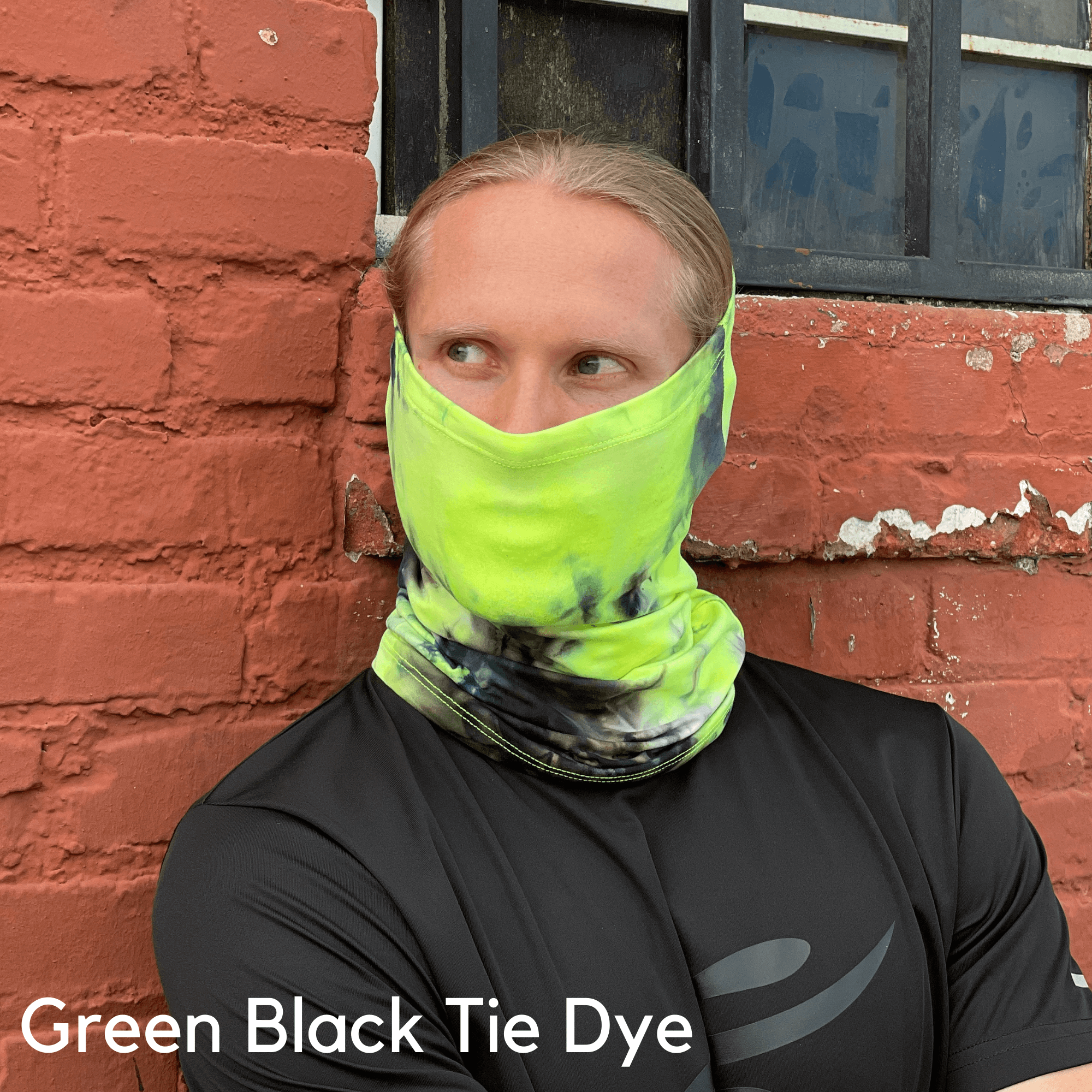 A stylish unisex sports neck gaiter face mask in various colors, designed for outdoor activities like running, hiking, and cycling.