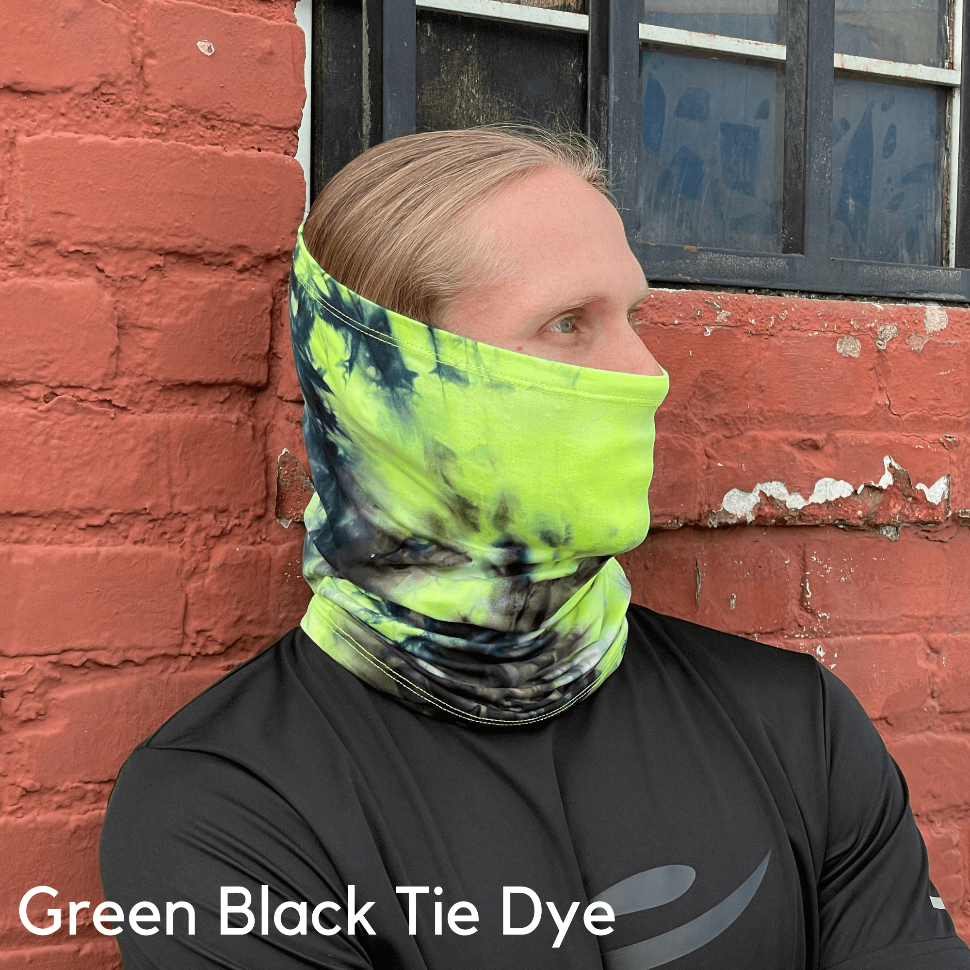 A stylish unisex sports neck gaiter face mask in various colors, designed for outdoor activities like running, hiking, and cycling.