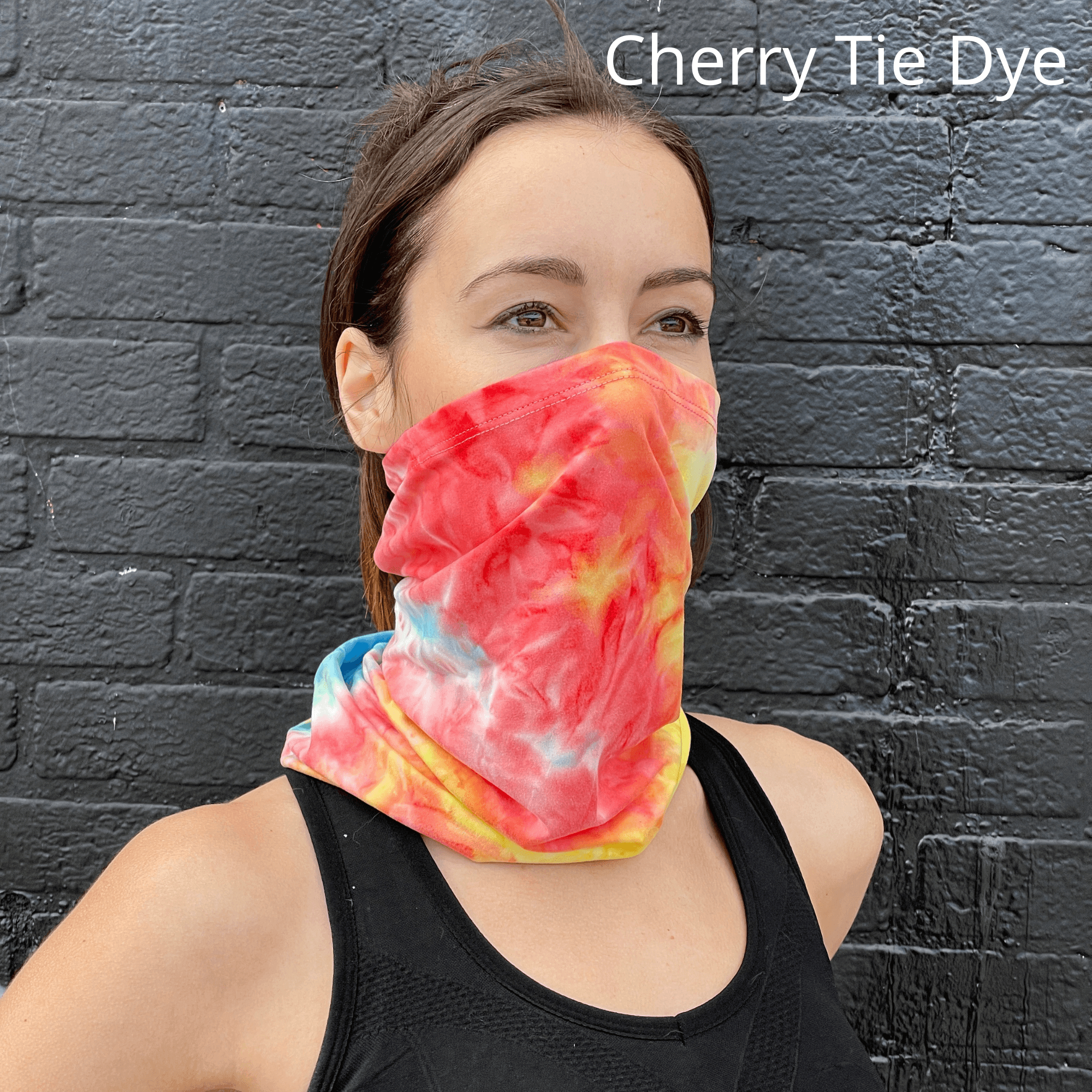 A stylish unisex sports neck gaiter face mask in various colors, designed for outdoor activities like running, hiking, and cycling.