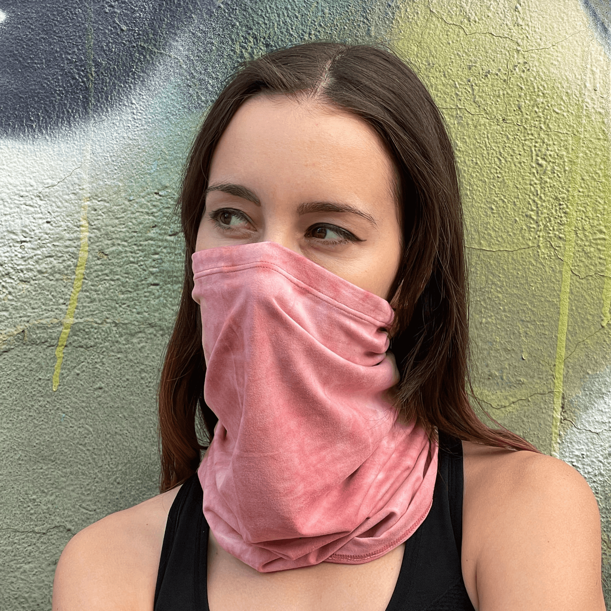 A stylish unisex sports neck gaiter face mask in various colors, designed for outdoor activities like running, hiking, and cycling.