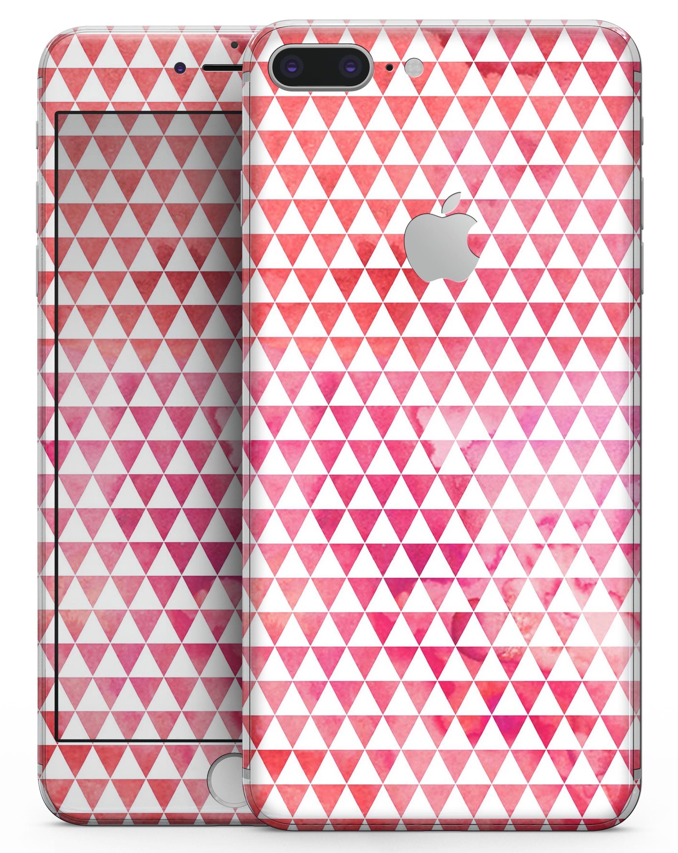 Stylish 50 Shades of Pink Micro Triangles skin for iPhone 8 and 8 Plus, showcasing a vibrant triangle pattern.