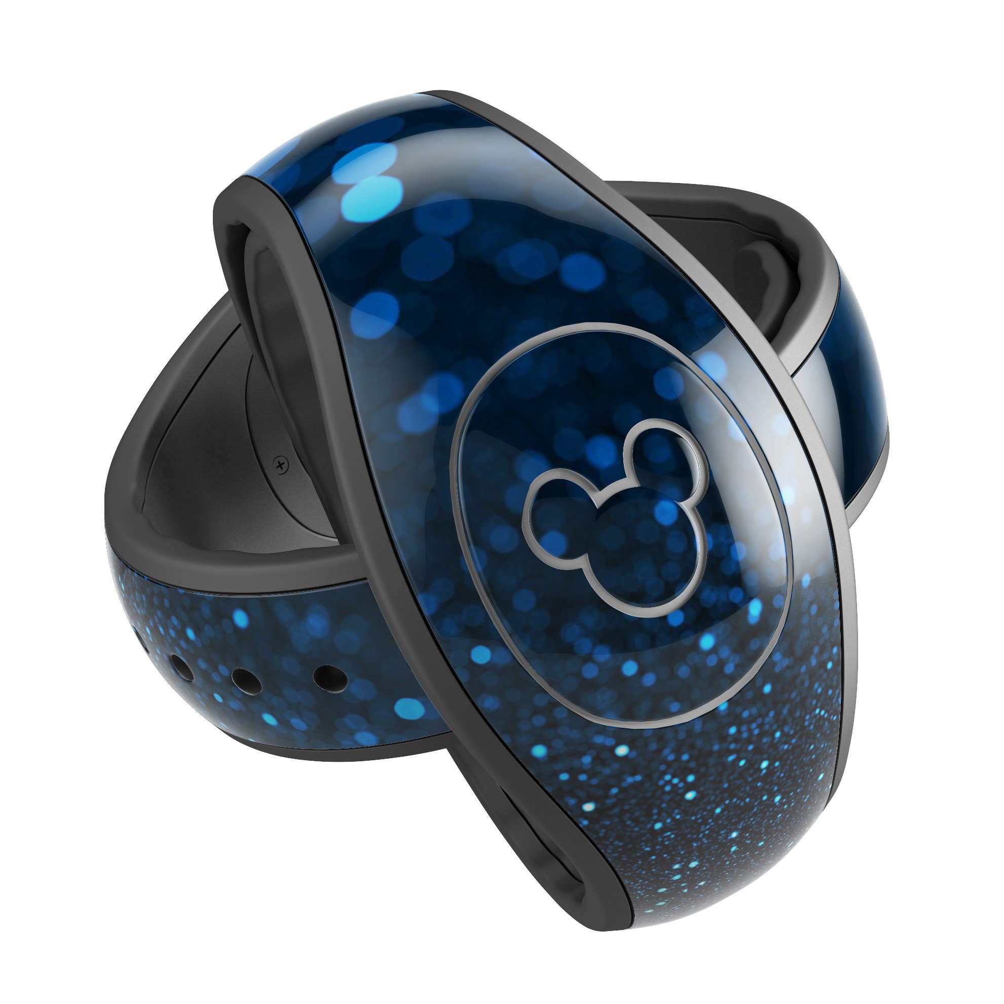 50 Shades of Unflocused Blue decal skin wrap kit for Disney Magic Band, showcasing vibrant colors and a stylish design.