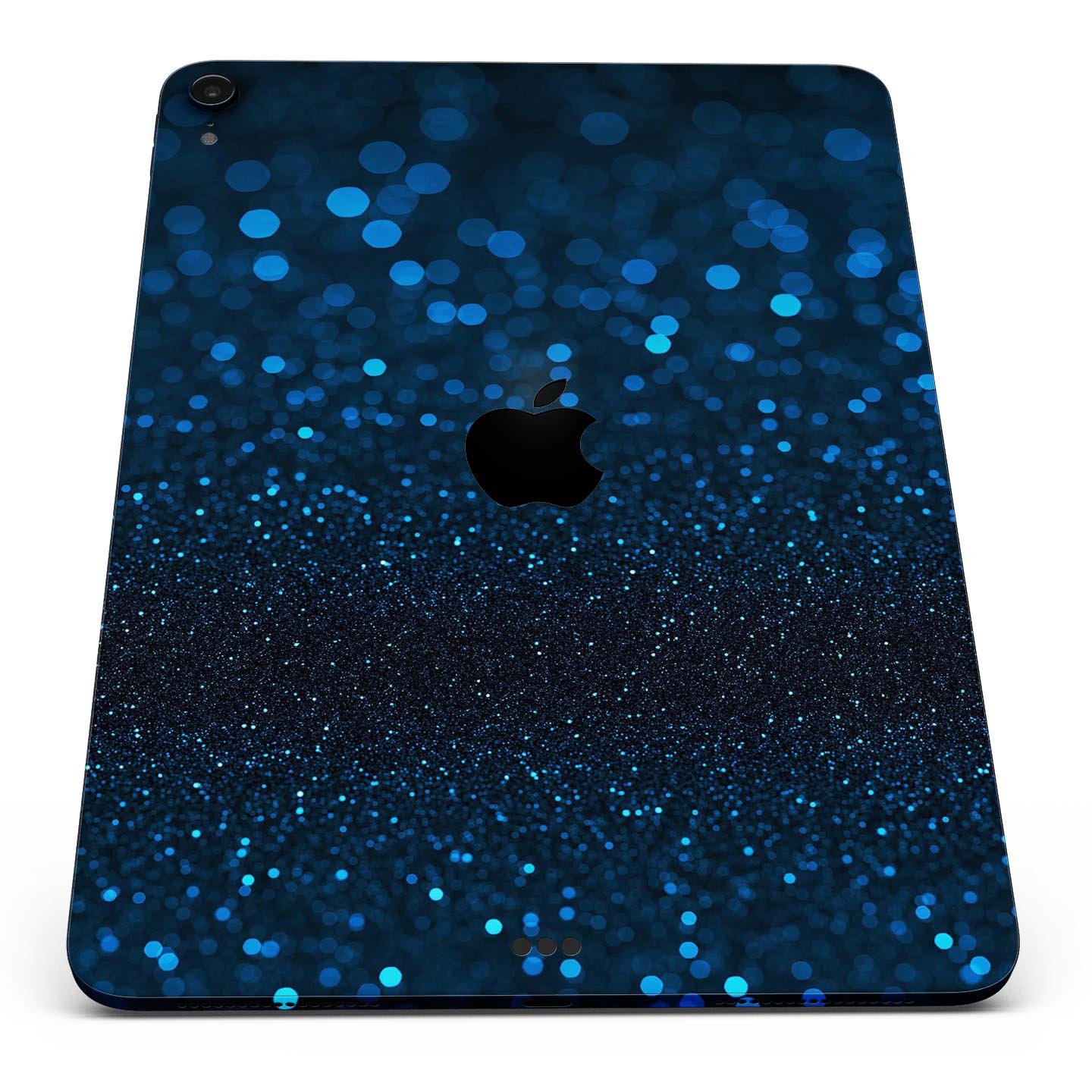 Full body skin decal for Apple iPad in vibrant blue shades, showcasing premium 3M material and sleek design.