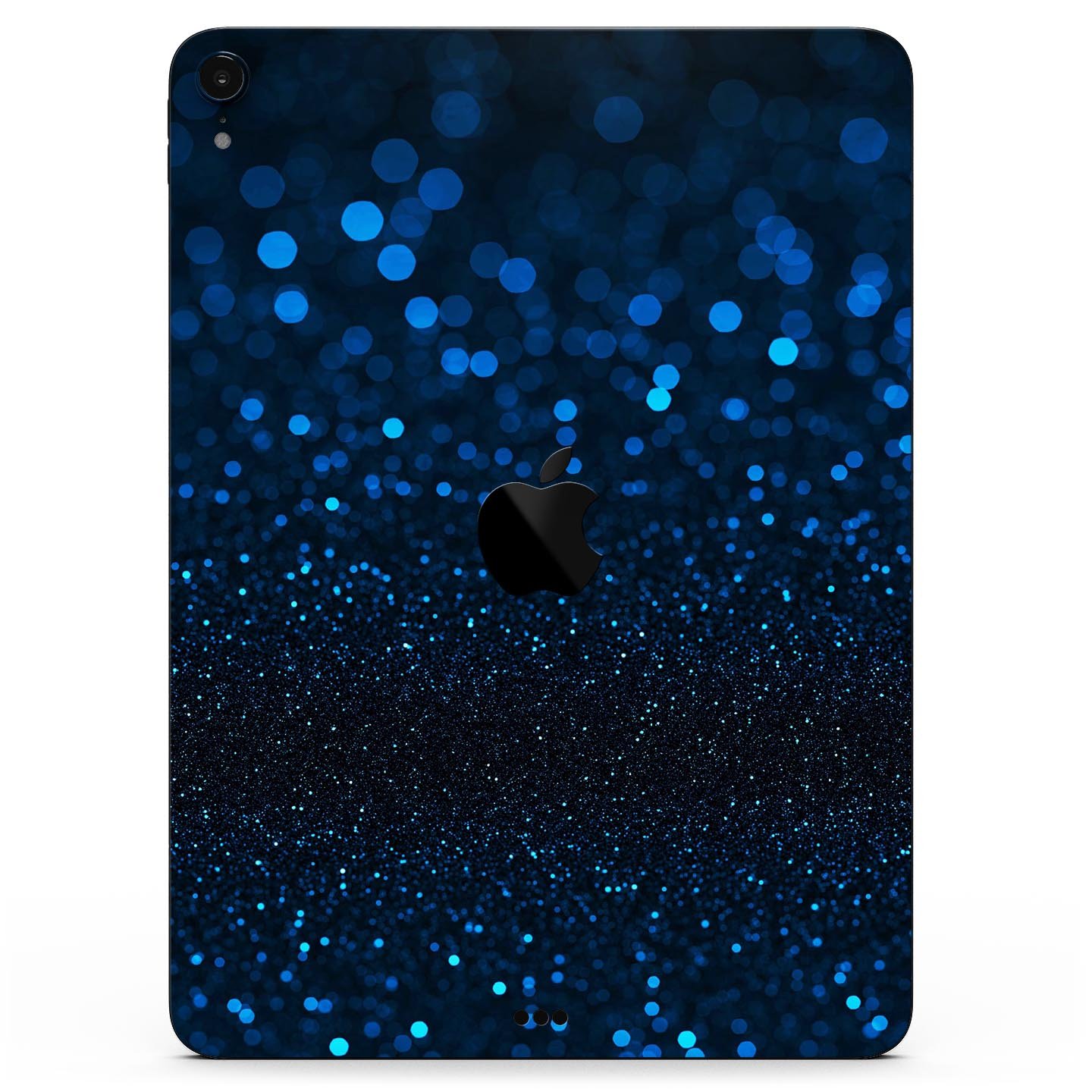 Full body skin decal for Apple iPad in vibrant blue shades, showcasing premium 3M material and sleek design.