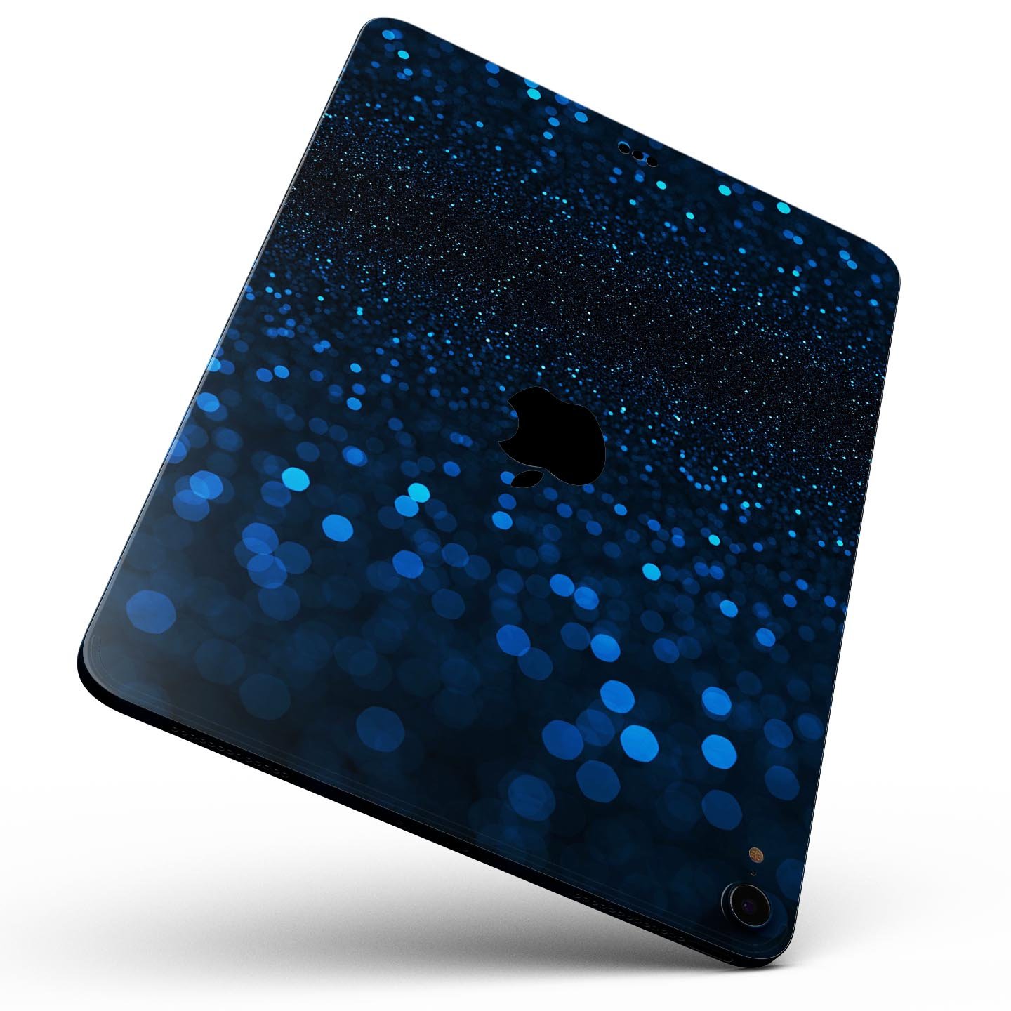 Full body skin decal for Apple iPad in vibrant blue shades, showcasing premium 3M material and sleek design.