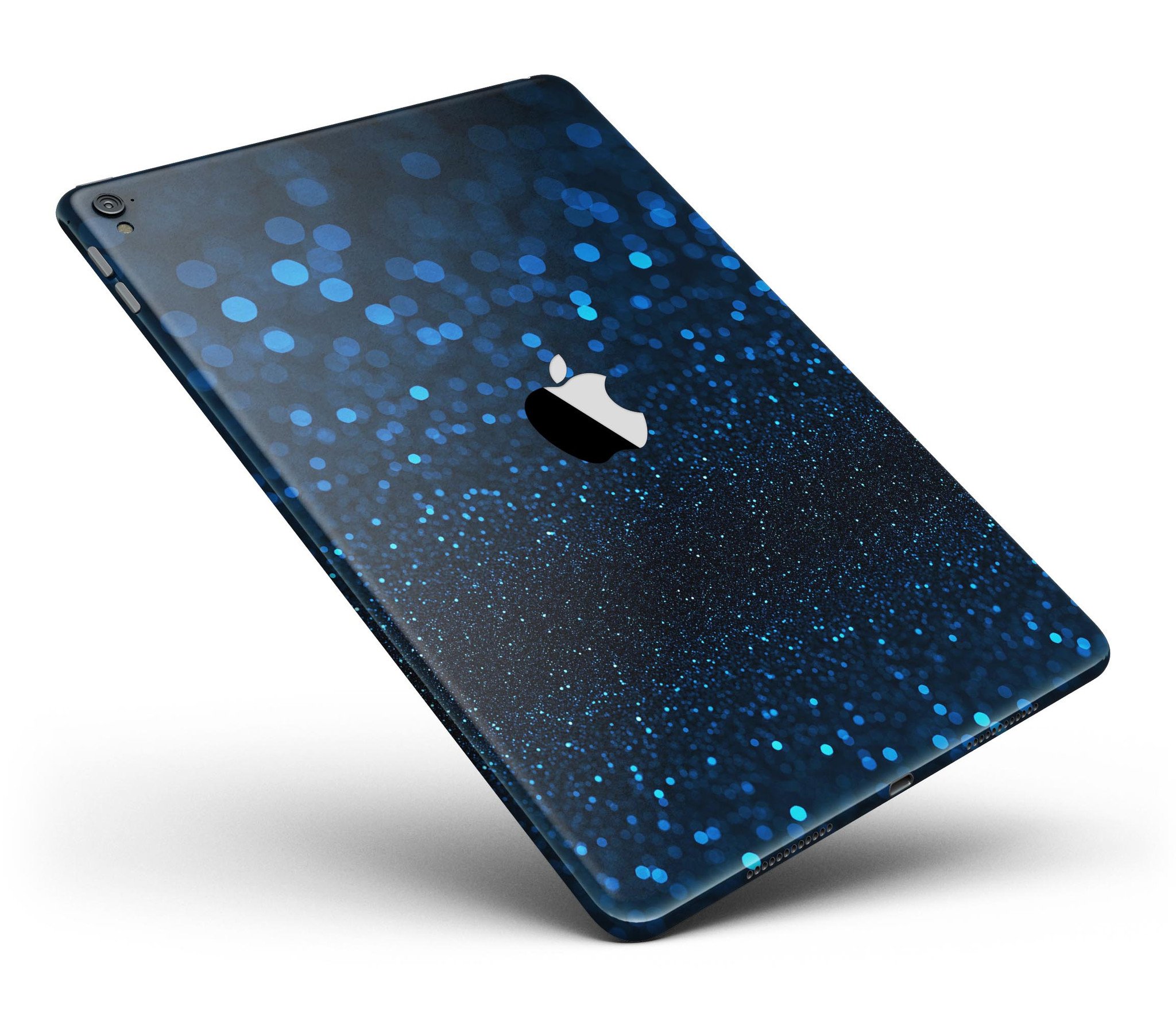 50 Shades of Unfocused Blue Full Body Skin for iPad Pro, showcasing vibrant blue hues and premium vinyl texture.