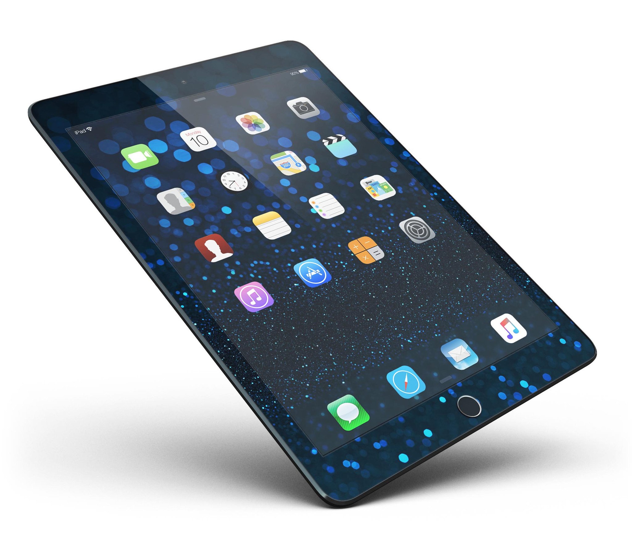 50 Shades of Unfocused Blue Full Body Skin for iPad Pro, showcasing vibrant blue hues and premium vinyl texture.