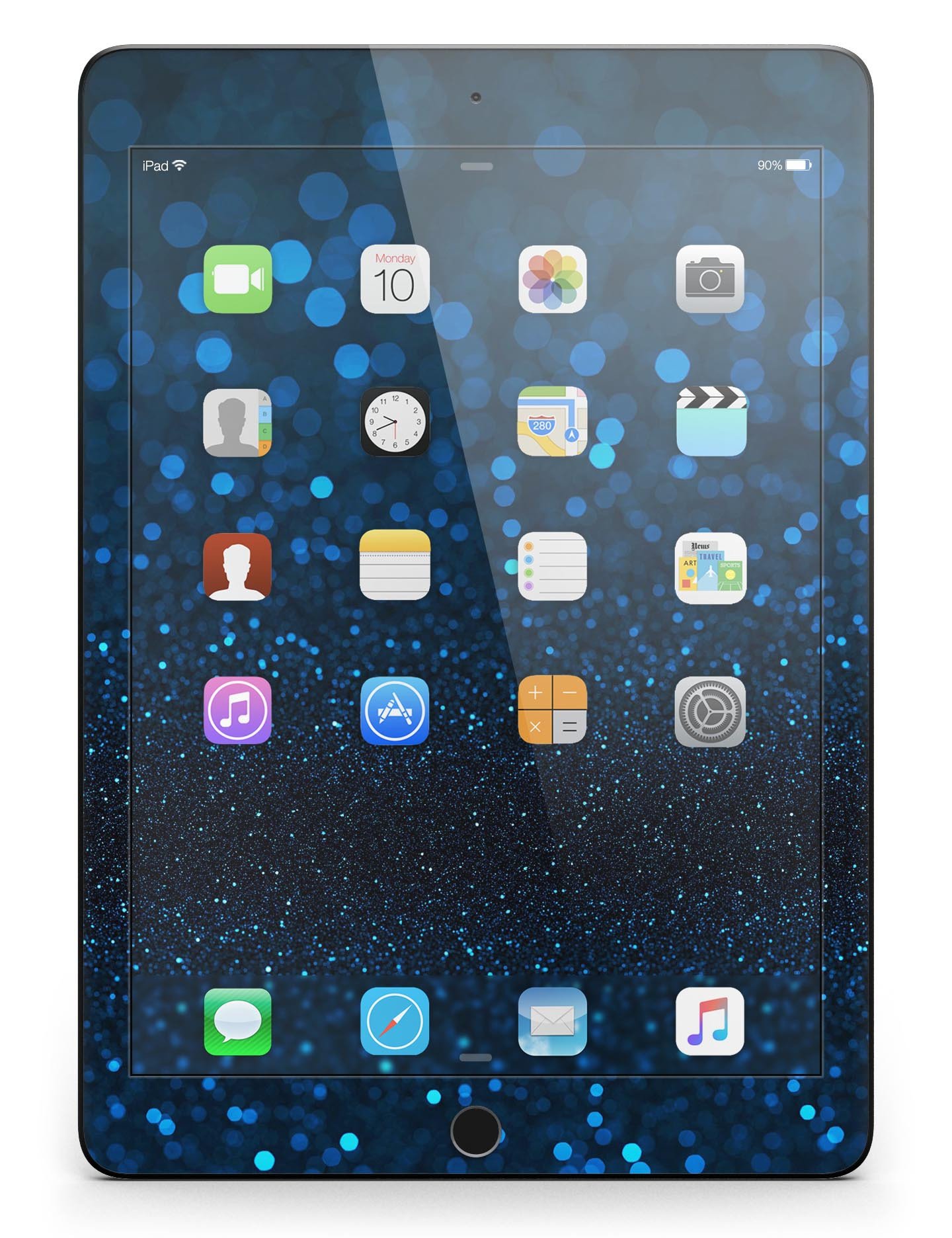 50 Shades of Unfocused Blue Full Body Skin for iPad Pro, showcasing vibrant blue hues and premium vinyl texture.