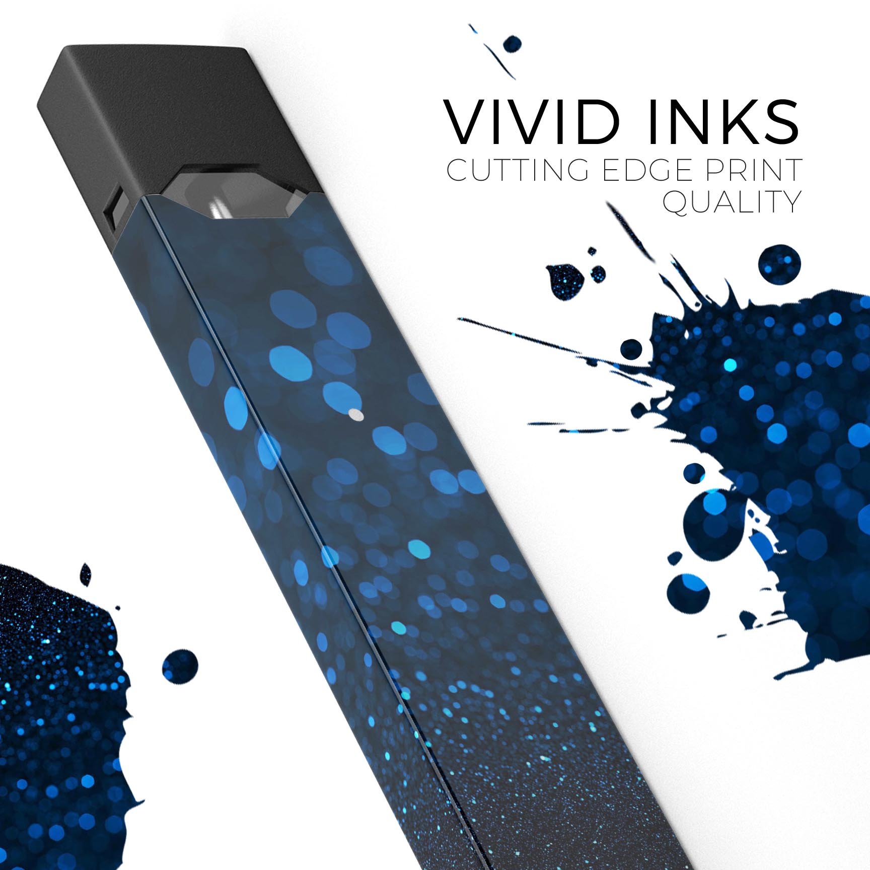 50 Shades of Unfocused Blue skin-wrap for JUUL vaping device, showcasing vibrant blue design and premium quality.