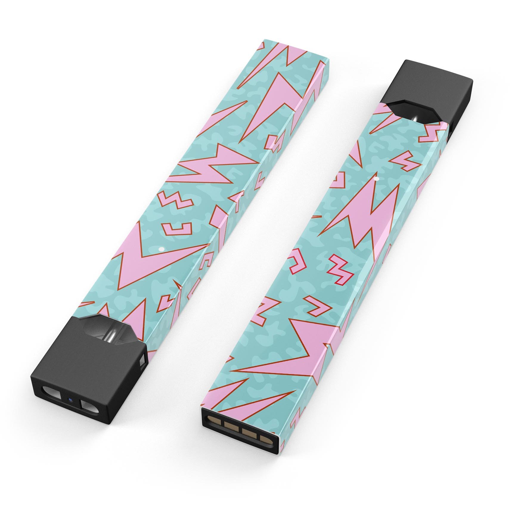 90's Zig Zag Premium Decal Skin-Wrap Sticker designed for JUUL vaping device, showcasing vibrant zigzag patterns.