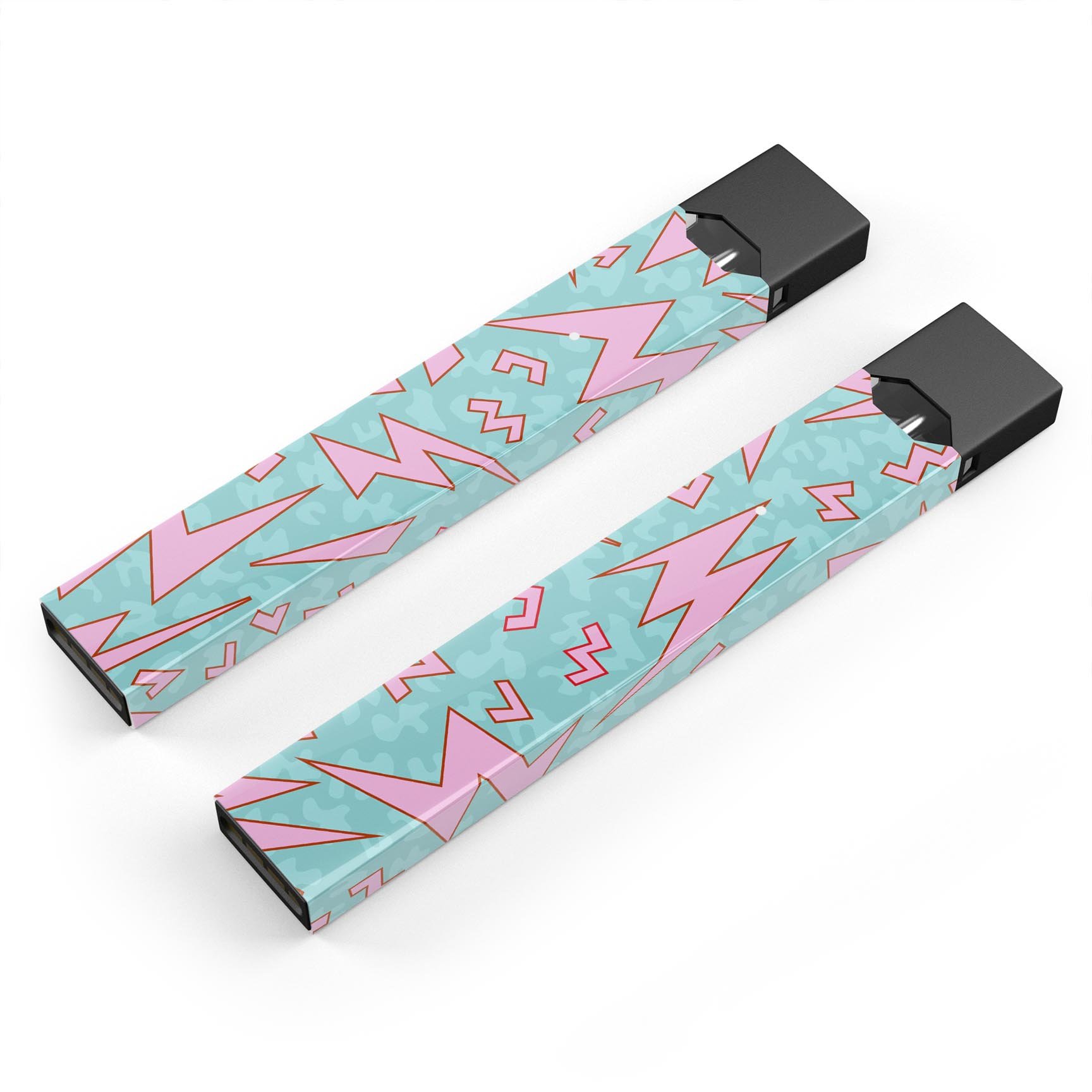 90's Zig Zag Premium Decal Skin-Wrap Sticker designed for JUUL vaping device, showcasing vibrant zigzag patterns.