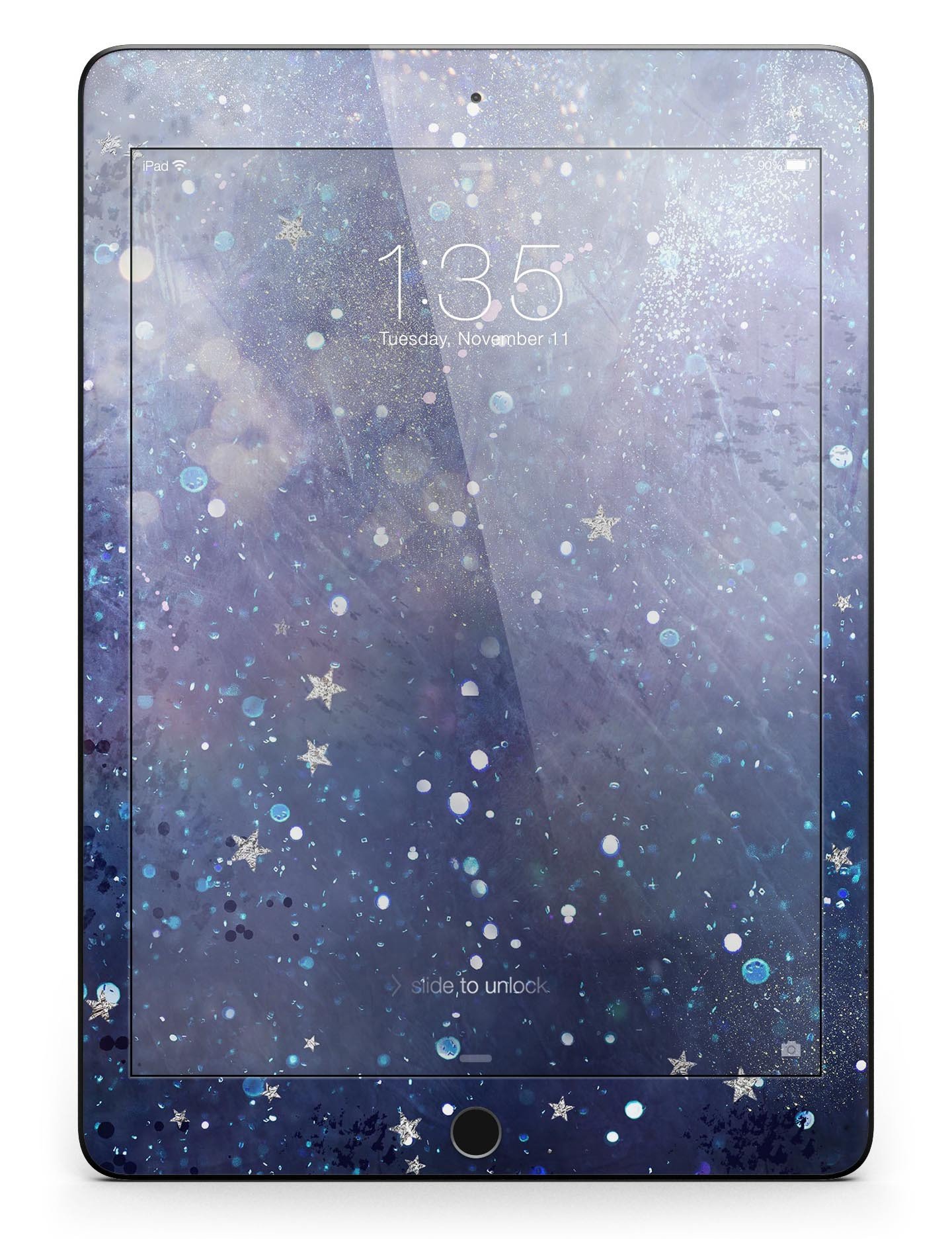 Abstract Blue Grungy Stars Full Body Skin for iPad Pro, showcasing vibrant colors and unique design.