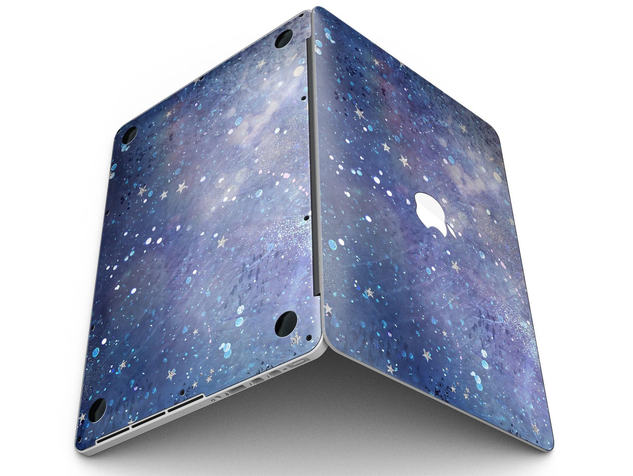 Abstract Blue Grungy Stars skin for MacBook Pro with Retina Display, showcasing a stylish design that protects the device.