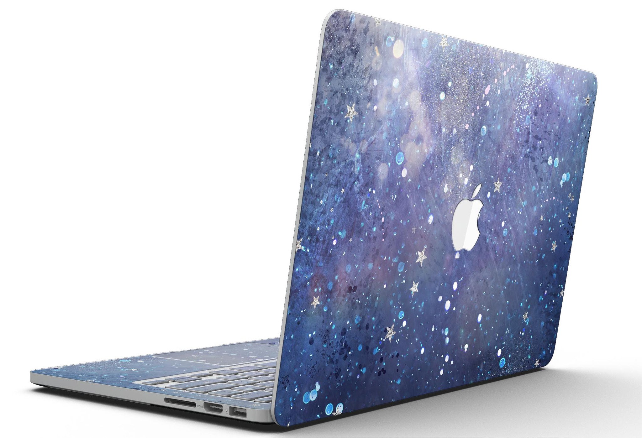 Abstract Blue Grungy Stars skin for MacBook Pro with Retina Display, showcasing a stylish design that protects the device.