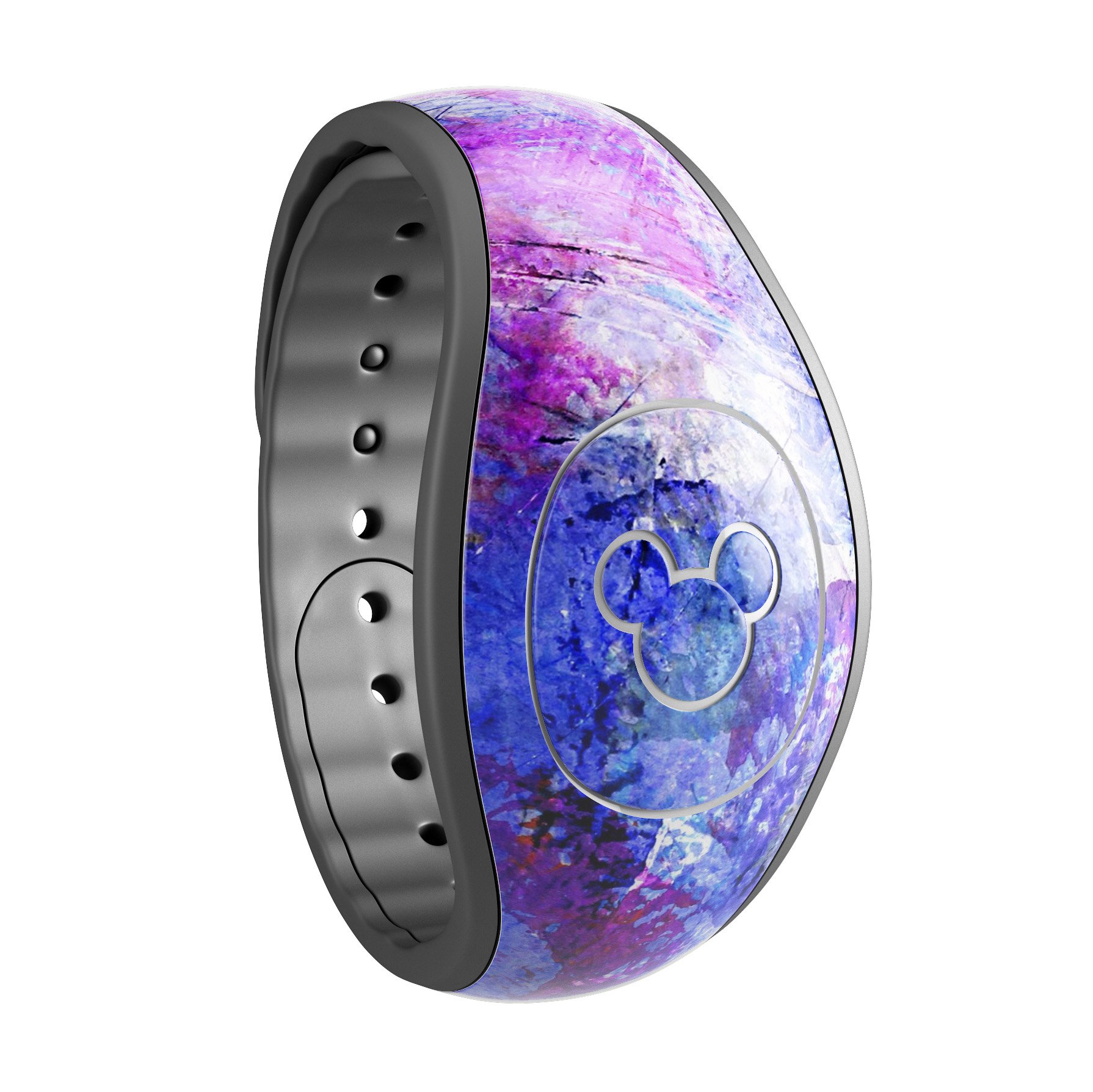 Abstract Blue and Pink decal skin wrap kit for Disney Magic Band, showcasing vibrant colors and a stylish design.