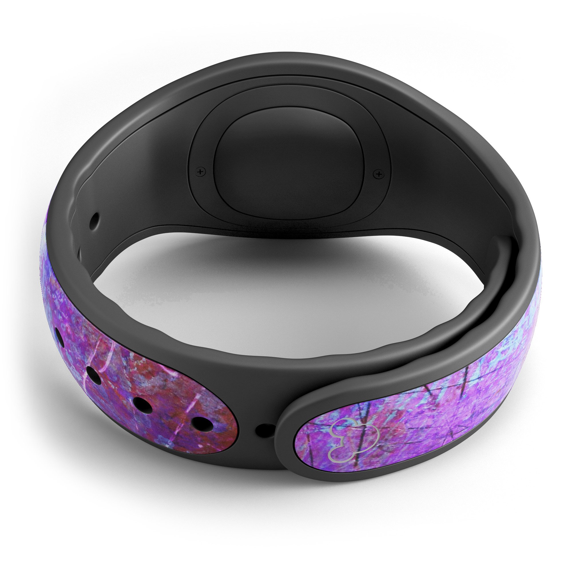 Abstract Blue and Pink decal skin wrap kit for Disney Magic Band, showcasing vibrant colors and a stylish design.