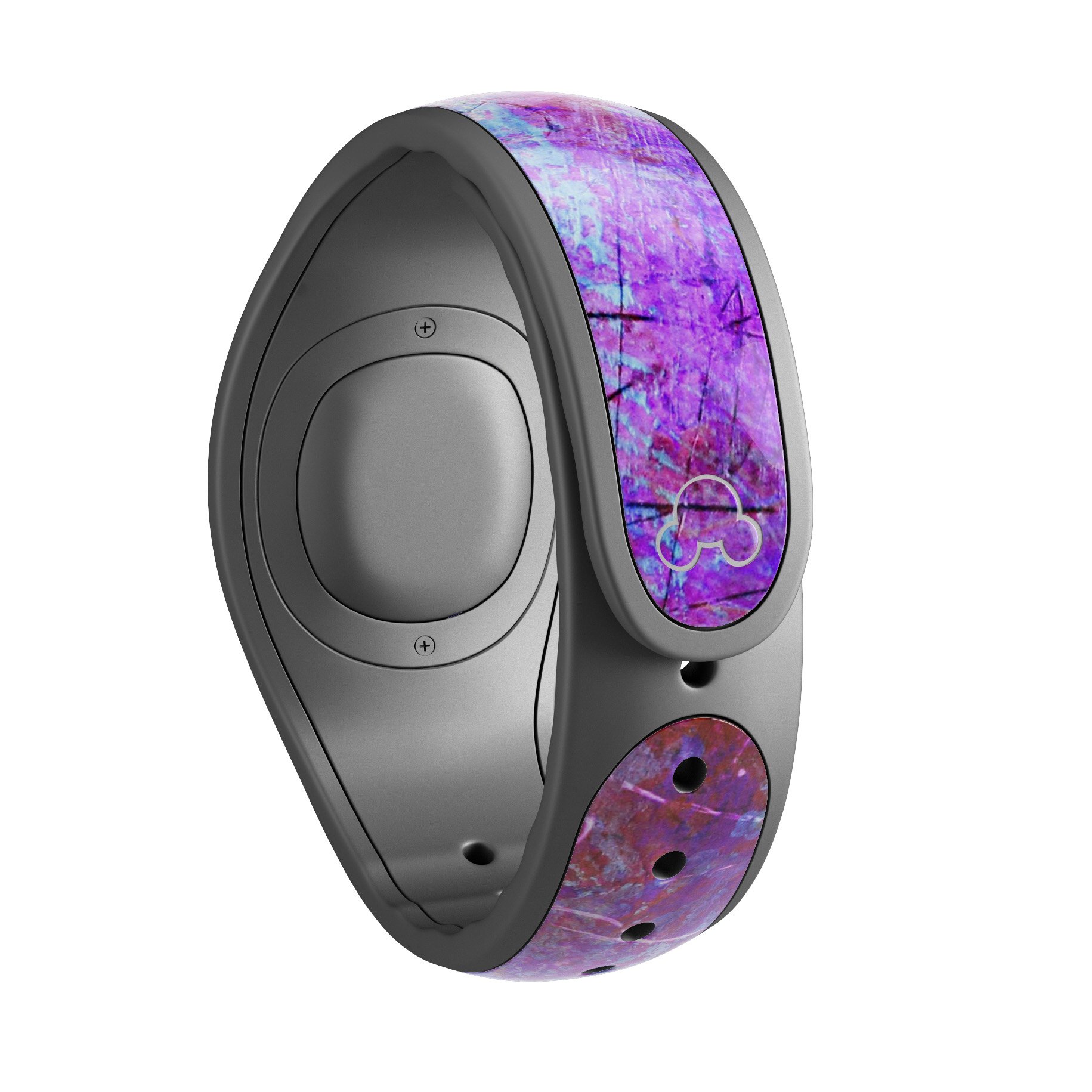 Abstract Blue and Pink decal skin wrap kit for Disney Magic Band, showcasing vibrant colors and a stylish design.