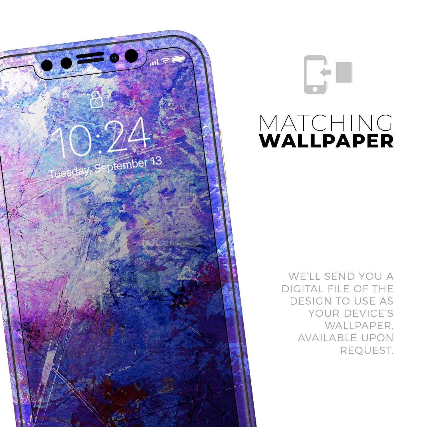 Abstract Blue & Pink Surface Skin-Kit for Apple iPhone XR and XS, showcasing vibrant colors and sleek design.