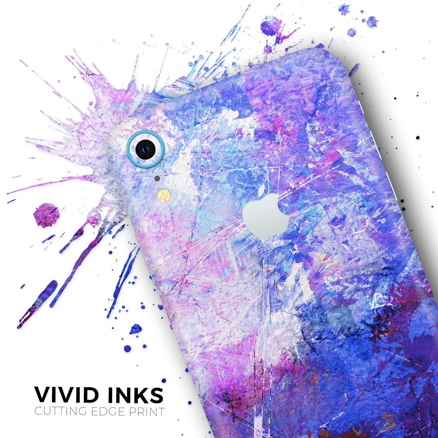 Abstract Blue & Pink Surface Skin-Kit for Apple iPhone XR and XS, showcasing vibrant colors and sleek design.