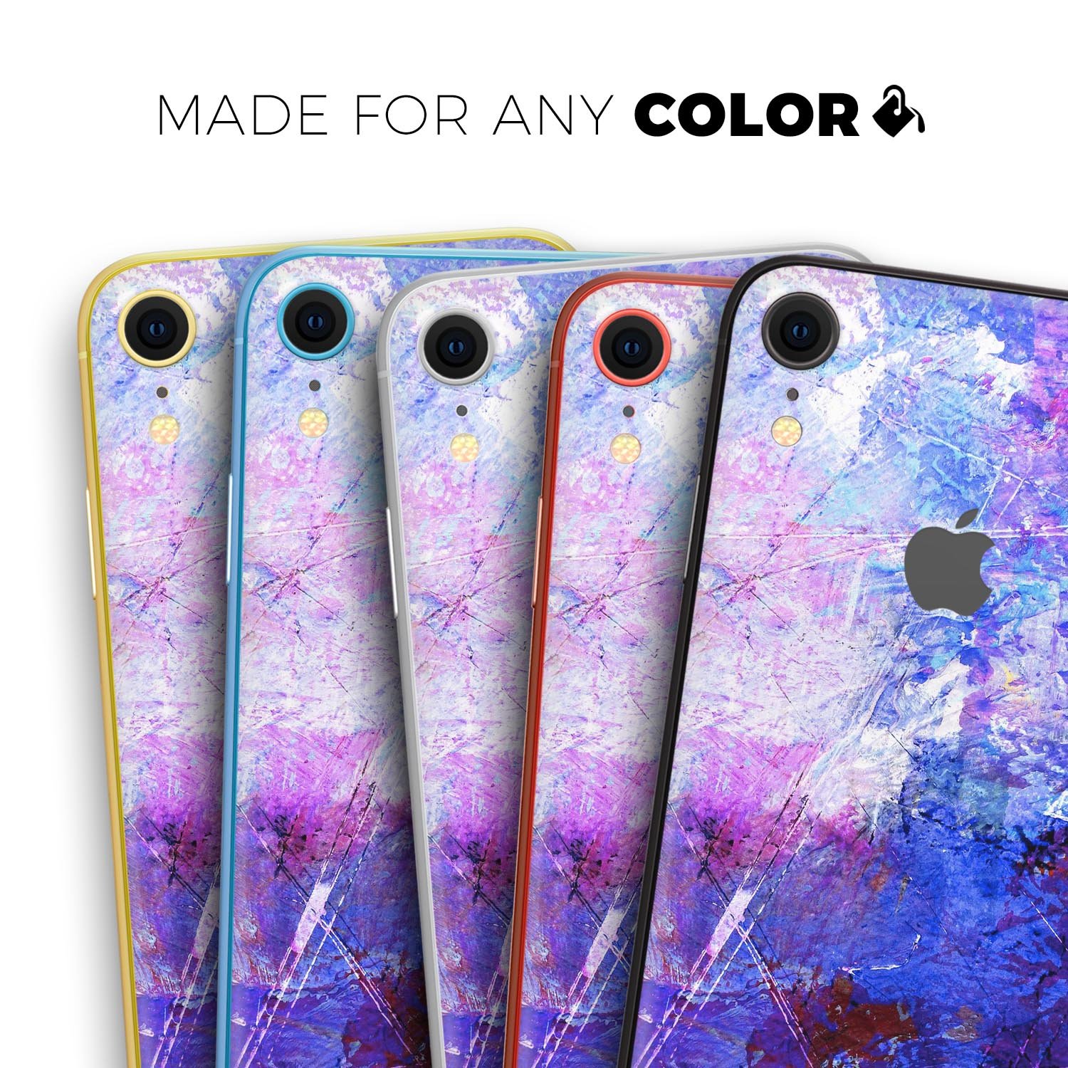 Abstract Blue & Pink Surface Skin-Kit for Apple iPhone XR and XS, showcasing vibrant colors and sleek design.