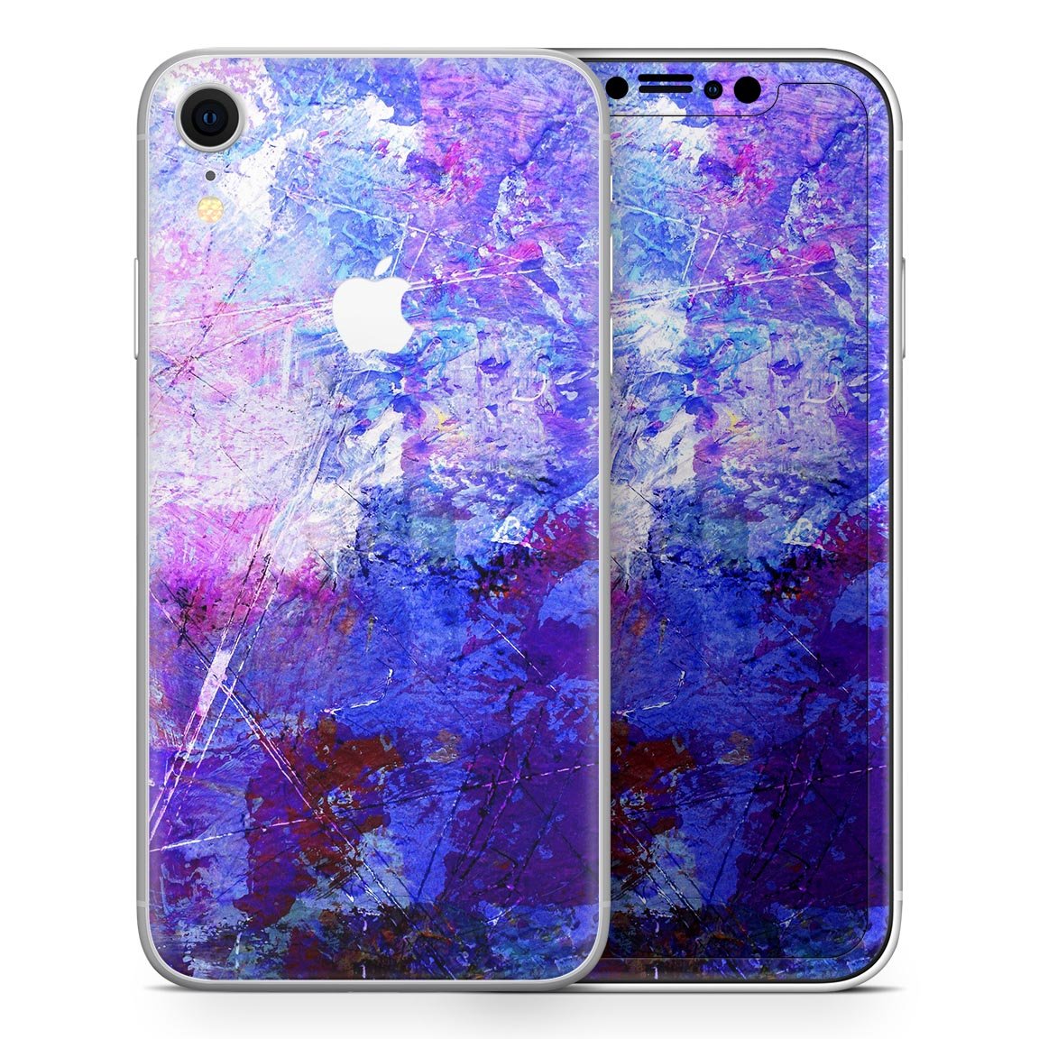 Abstract Blue & Pink Surface Skin-Kit for Apple iPhone XR and XS, showcasing vibrant colors and sleek design.
